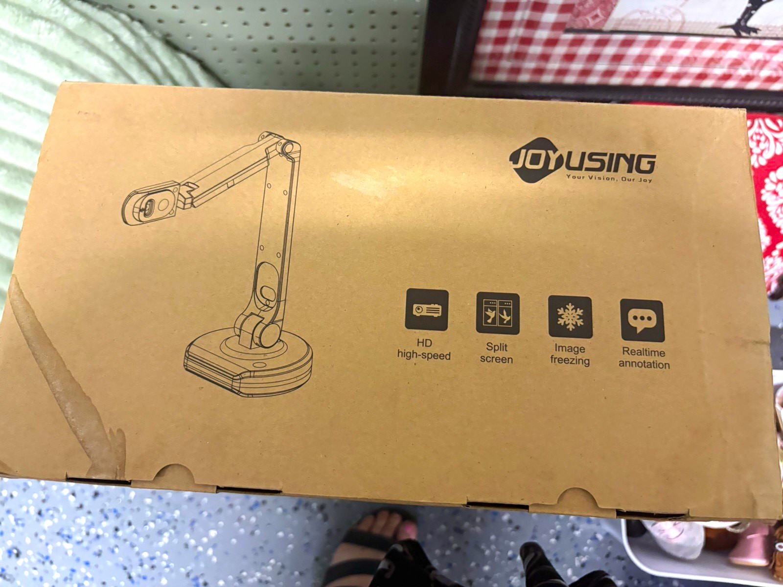 JOYUSING Adjustable Foldable White Microphone Boom Arm Desktop Stand Mount