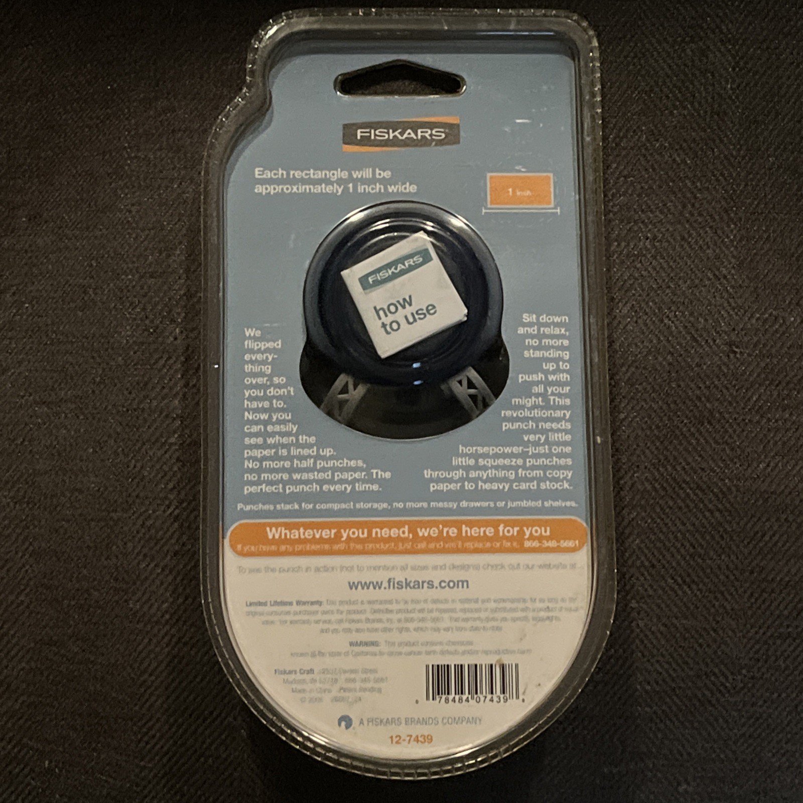 Fiskars Medium Squeeze Punch "Brick By Brick" 12-7439 - NEW Sealed
