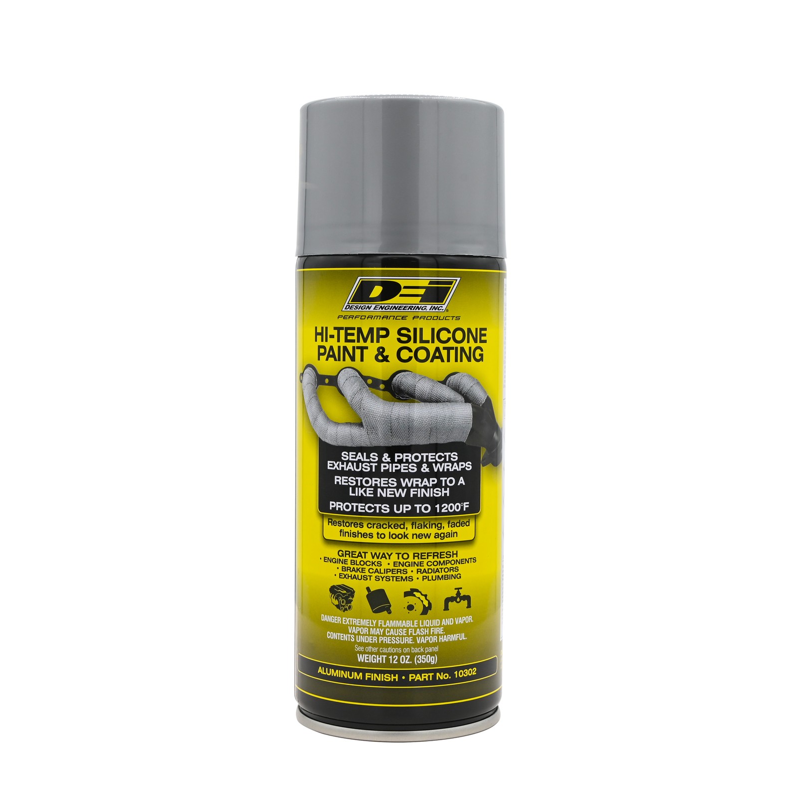 Design Engineering Alum. High Temp Silicone Coating - 12 oz Aerosol, Silver