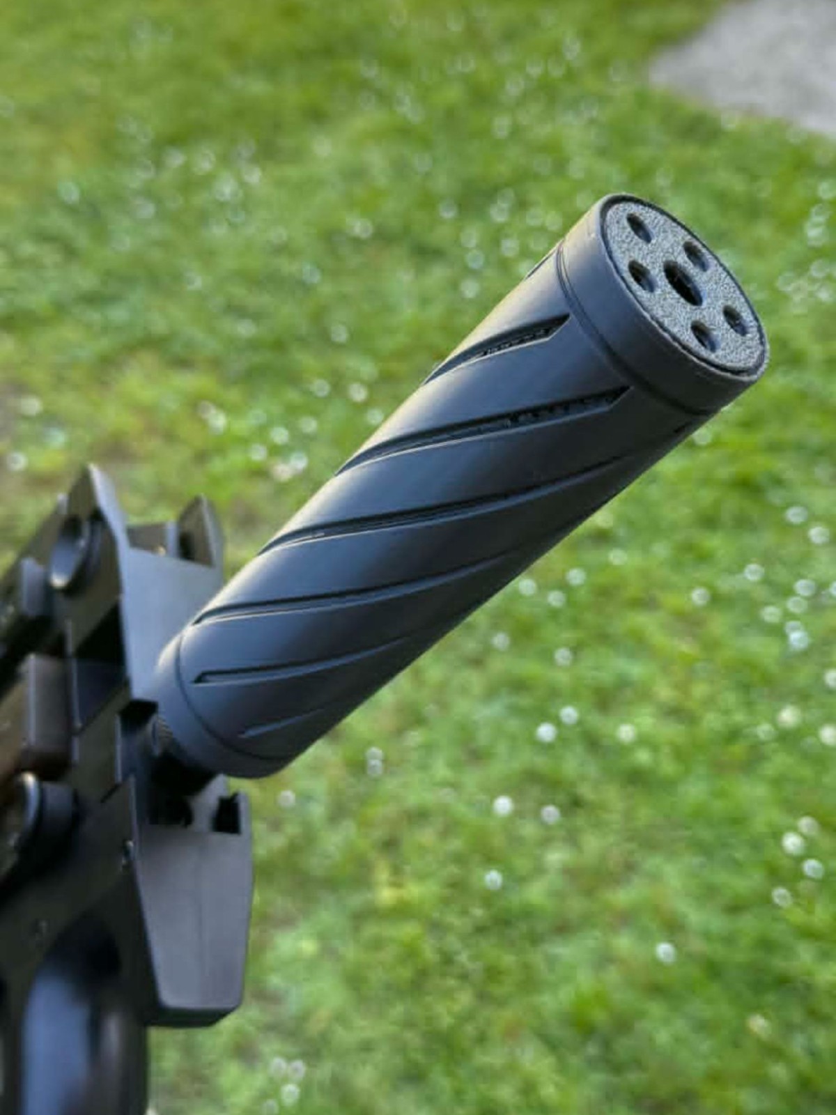 Black Airsoft Mock Suppressor/Silencer Barrel Extension Muzzle Attachment