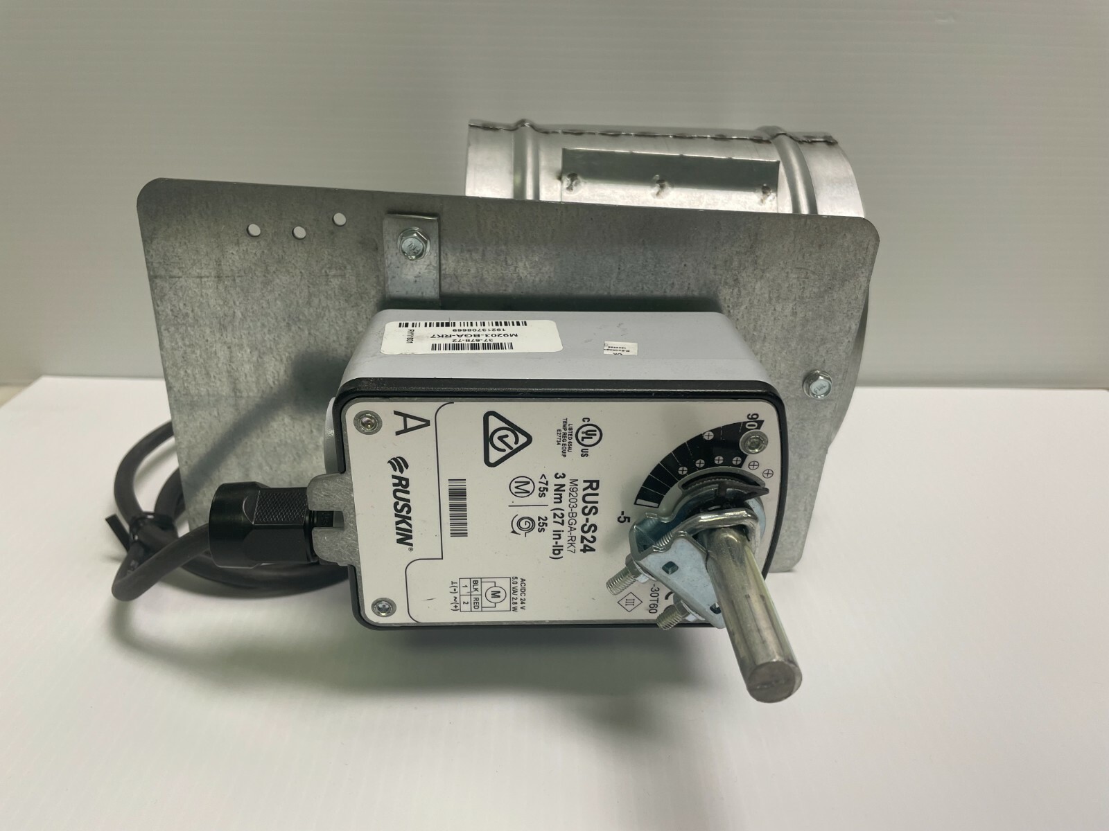 Open Box RUSKIN ACTUATOR 6" ROUND CONTROL DAMPER UNIT RUS-S24