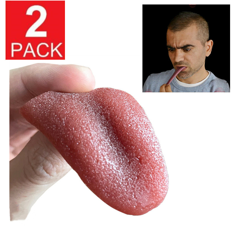 2xRealistic Fake Tongue Party Gag Joke Prank Magic Trick Scary Funny Toy Costume