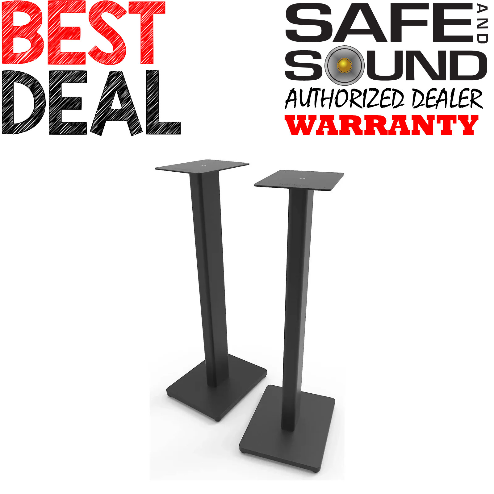 Kanto ST28 28" Universal Bookshelf Speaker Floor Stand (Pair) | Black