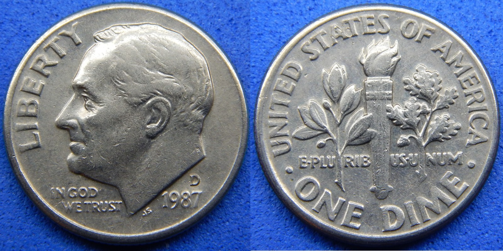 1987 D. Roosevelt Dime / RPM. /  FREE SHIPPING.
