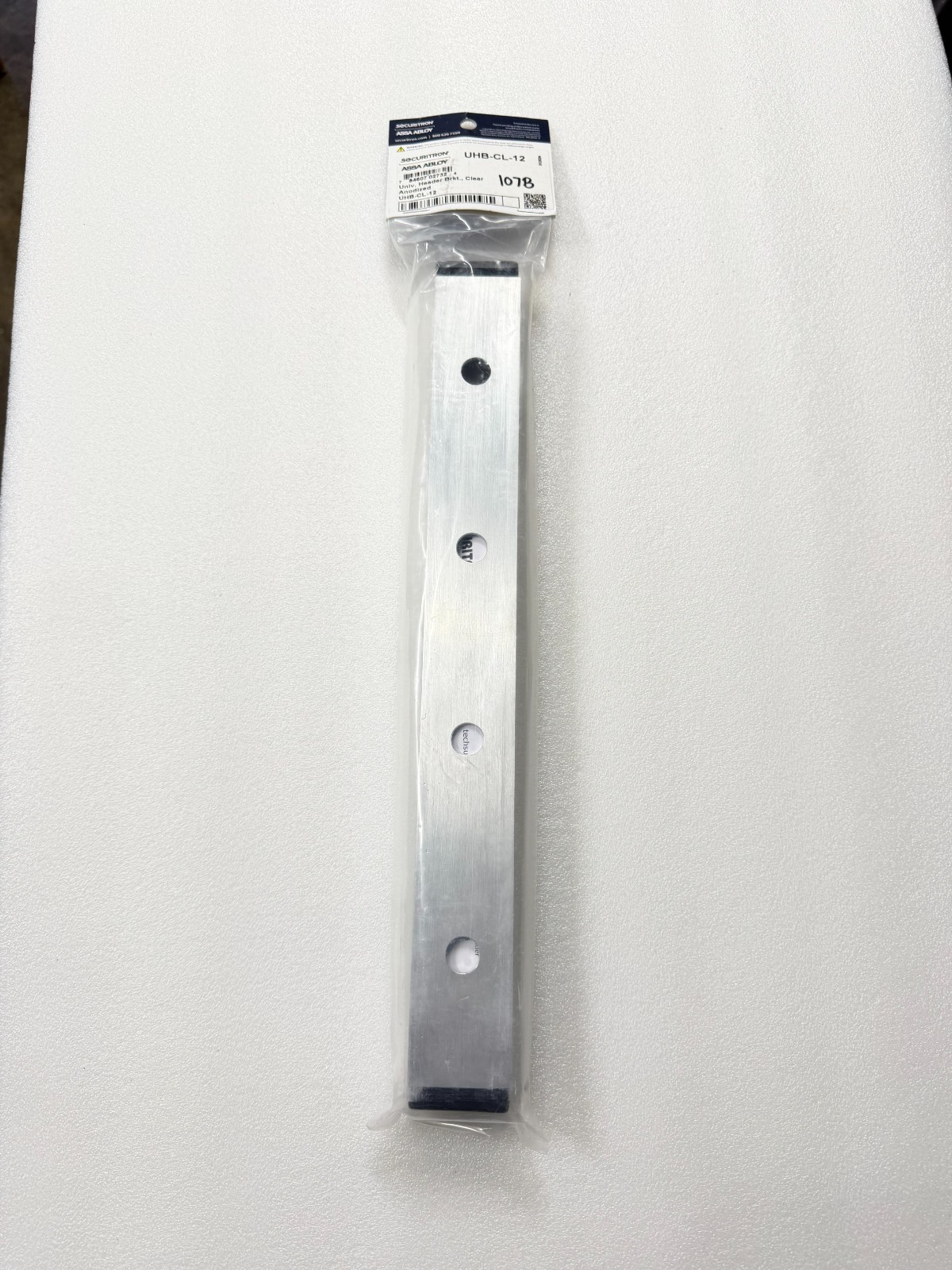 New Securitron UHB-CL-12 Universal Header Bracket Clear Anodized 12"