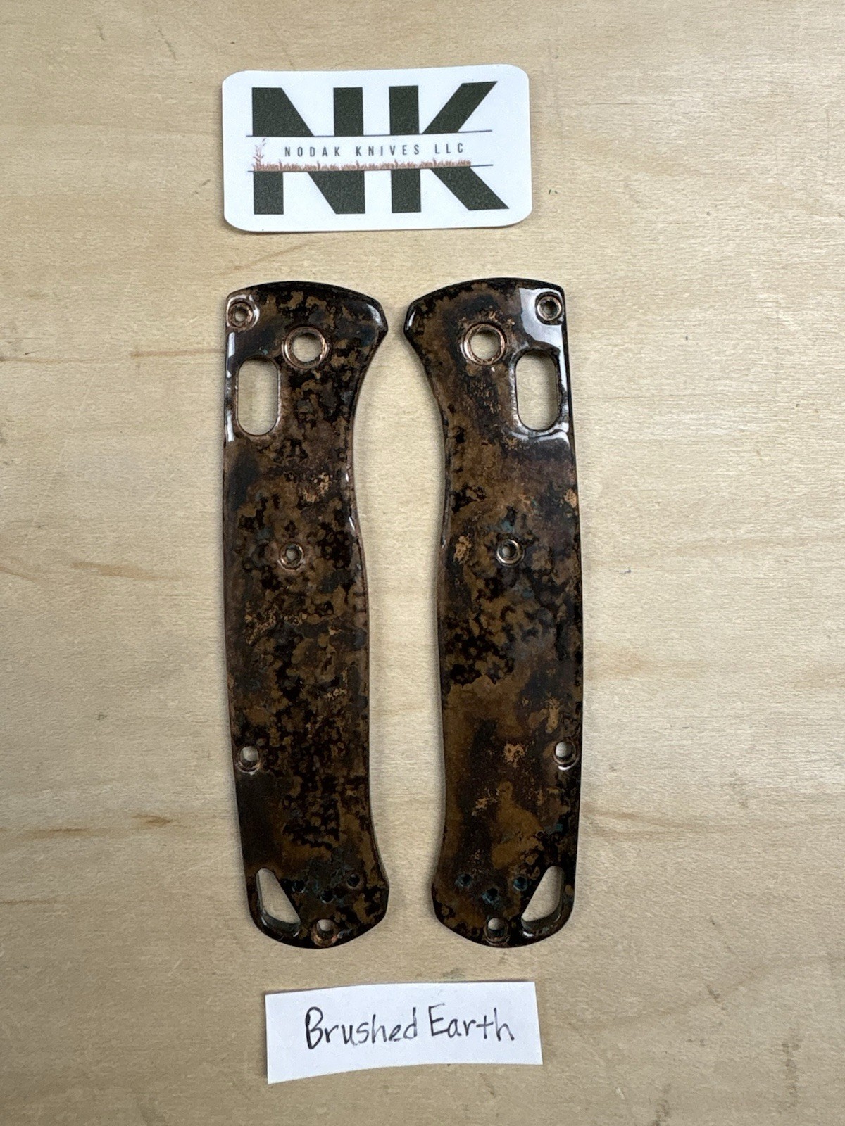 Nodak Custom “Brushed Earth” Shipwreck Copper Benchmade 535 Bugout Handle Scales
