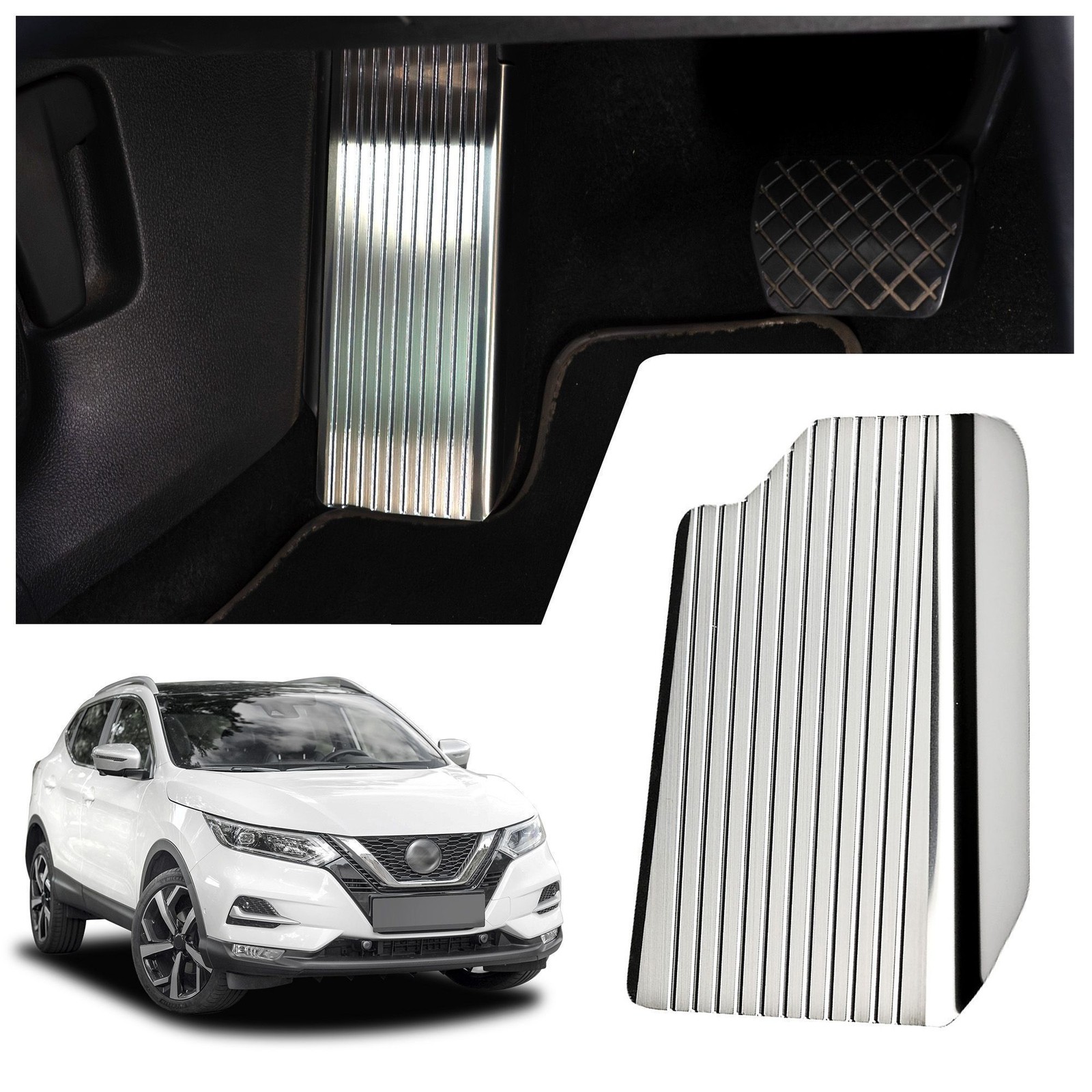 Footrest Plate for Nissan Qashqai II (J11) 2014-2021 Brushed Silver