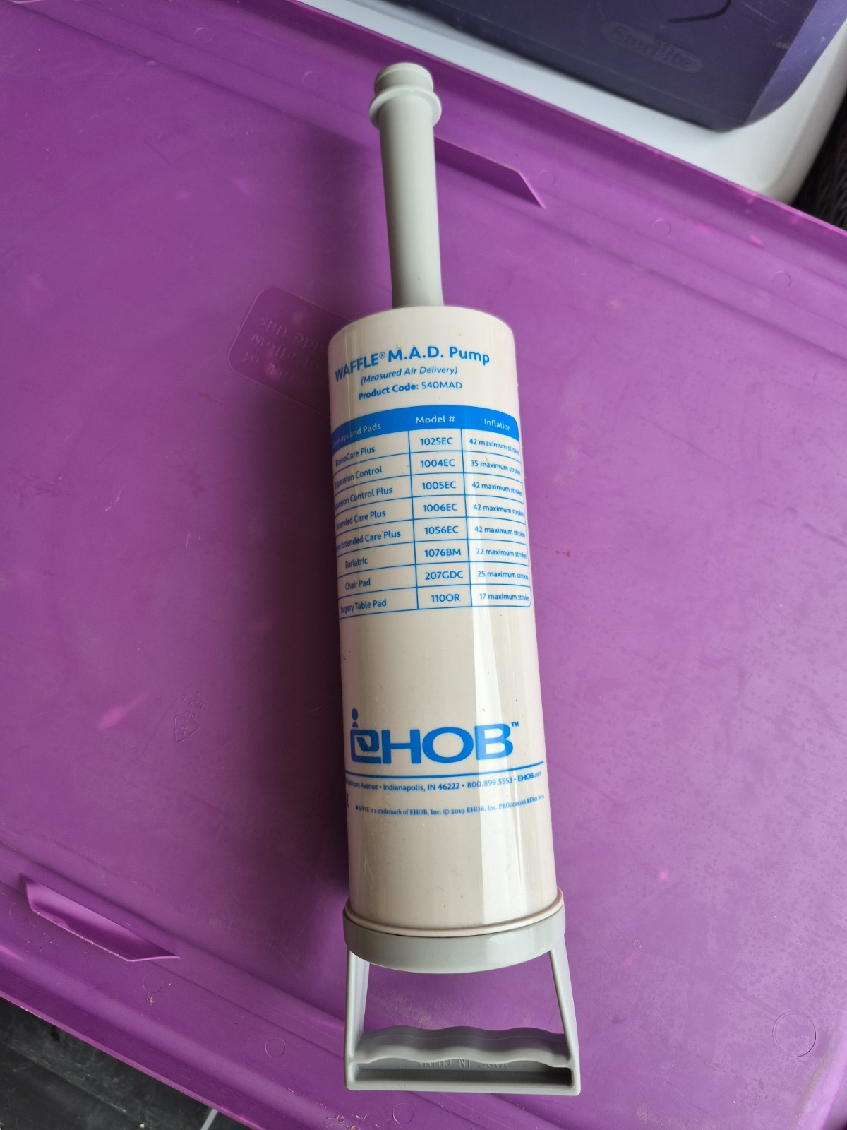EHOB WAFFLE M.A.D. Pump Measured Air Delivery 540MAD Medical Rehabilitation