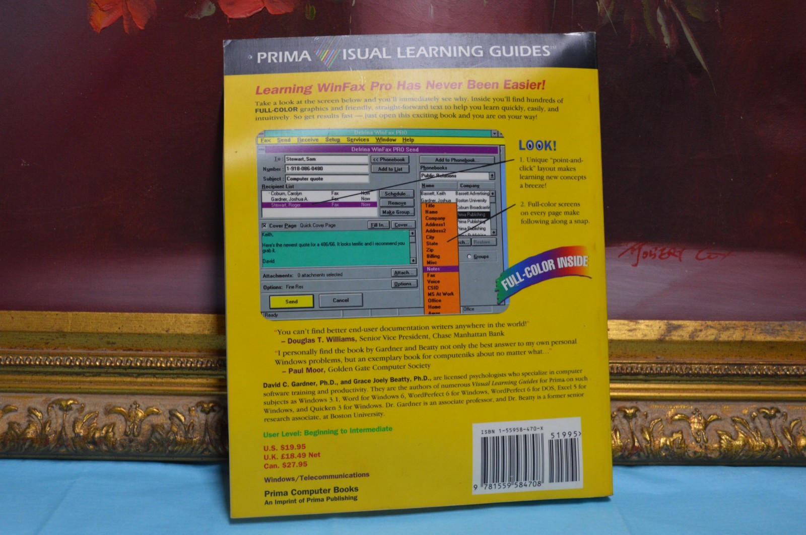 WinFax Pro Version 4 Visual Learning Guide Prima 1994 Windows Software Book