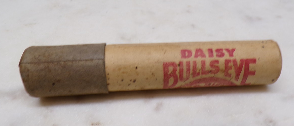 1960s Daisy Bulls Eye BB Ammo Cardboard Tube For Air Rifle About Half Full