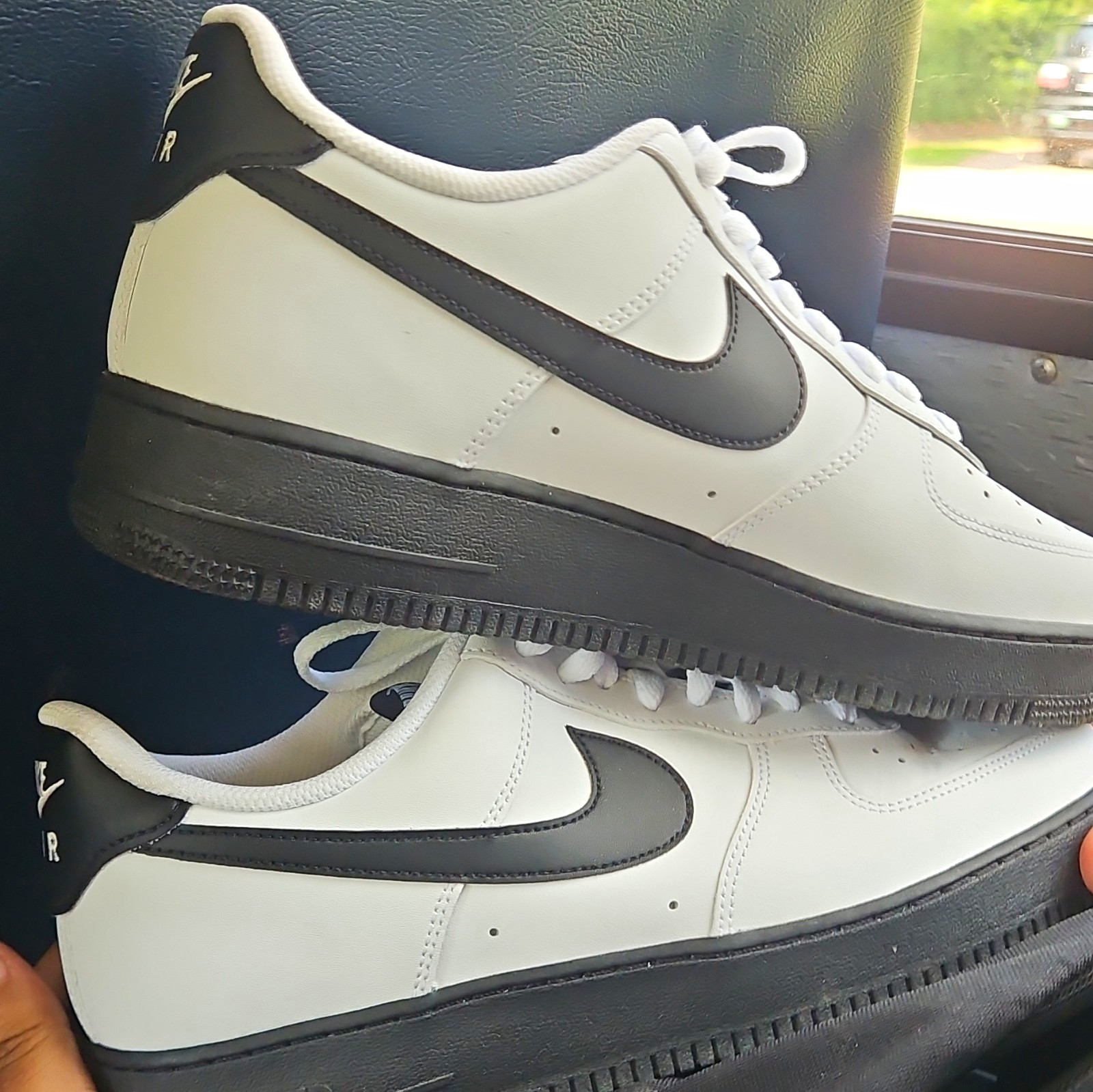 Nike Air Force 1 Low Men’s White/Black Leather Lace-Up Low Top Sneakers
