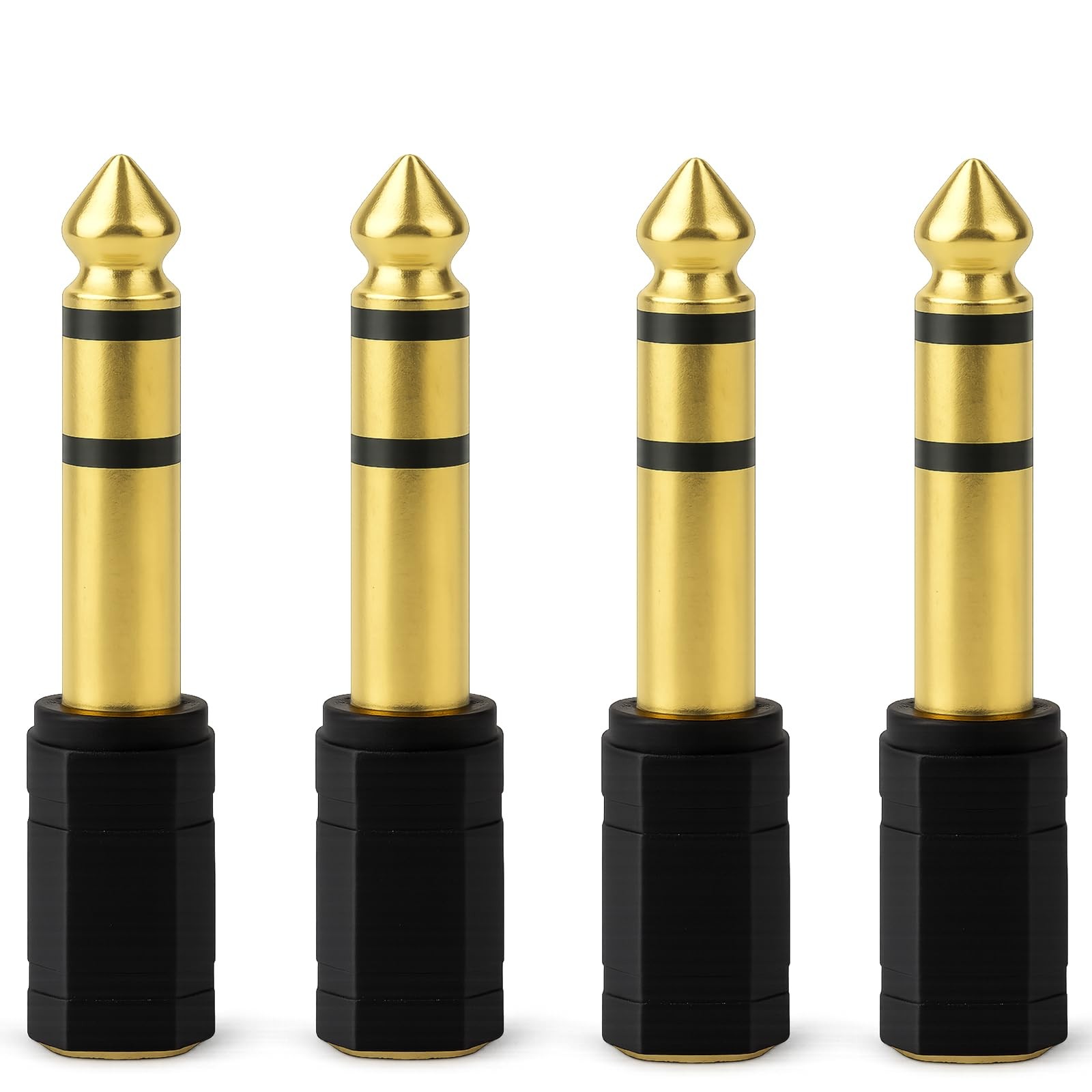 4-Pack 6.35mm (1/4") Male to 3.5mm (1/8") Female Audio Adapter – Gold-Plated