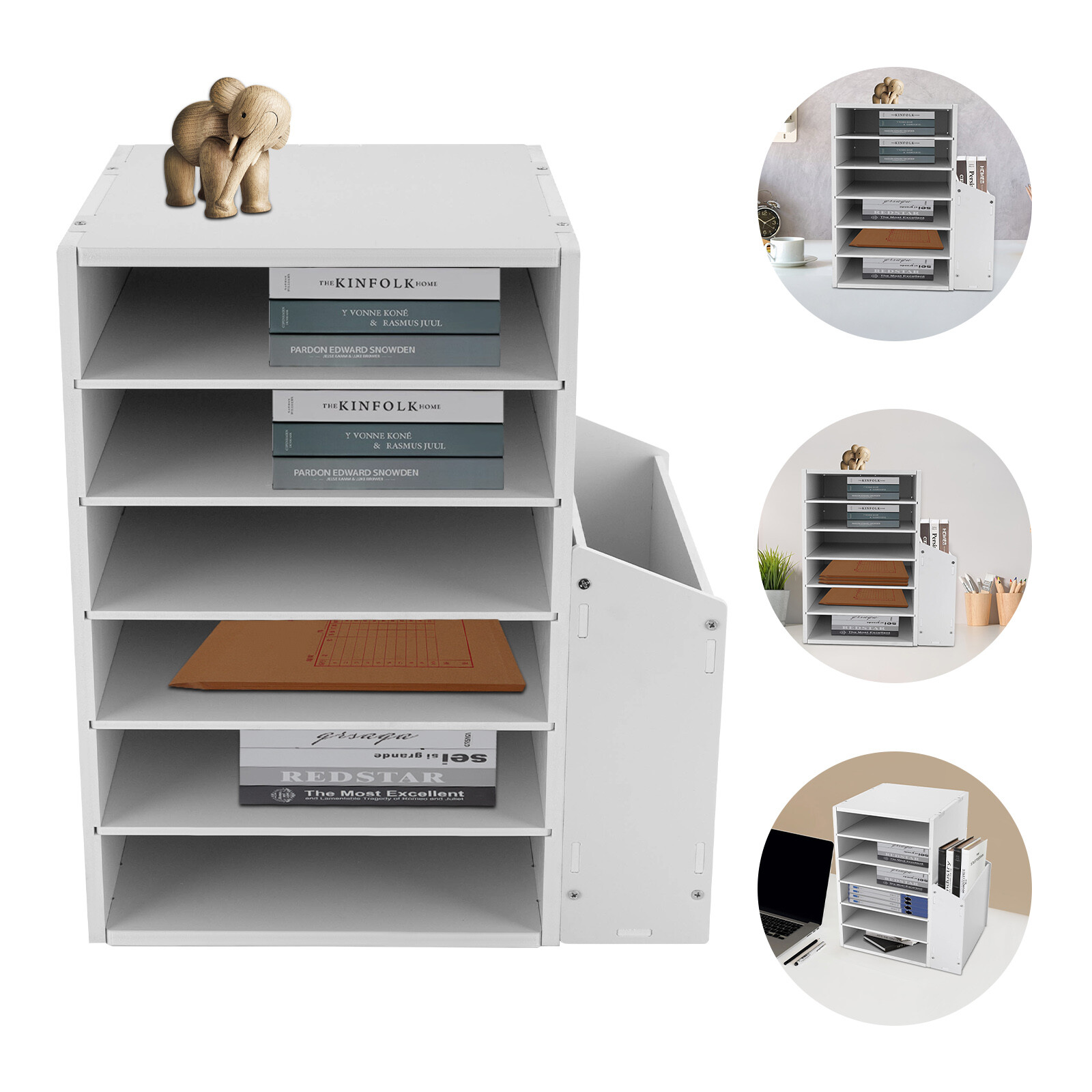 6 Compartments Desktop Organizer Desktop File Holder Rectangular File Organizer