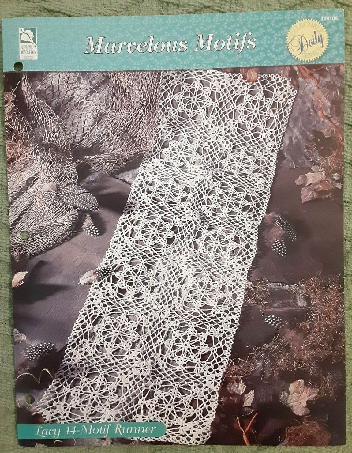 House of White Birches Doily Crochet Instruction Pattern LACY 14-MOTIF RUNNER