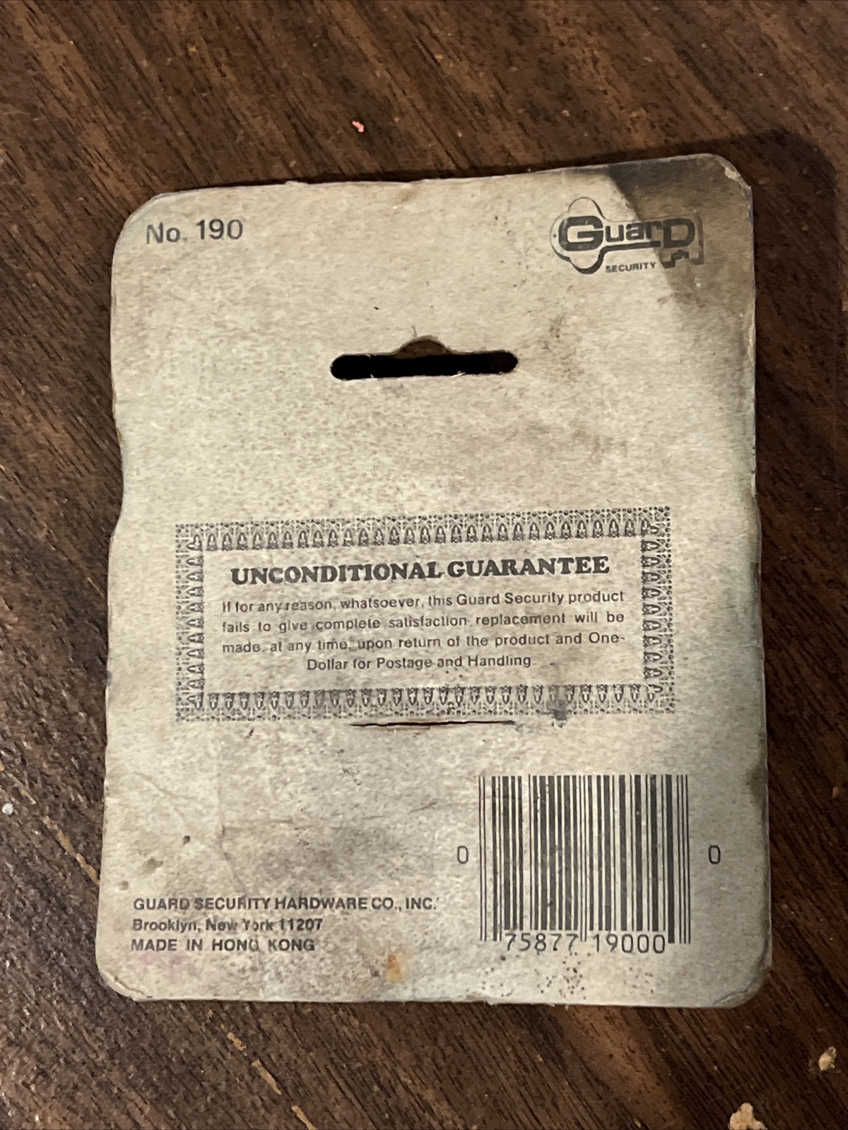 NOS - Guard Security 190 Degree Solid Brass Door Hole Viewer, No. 190