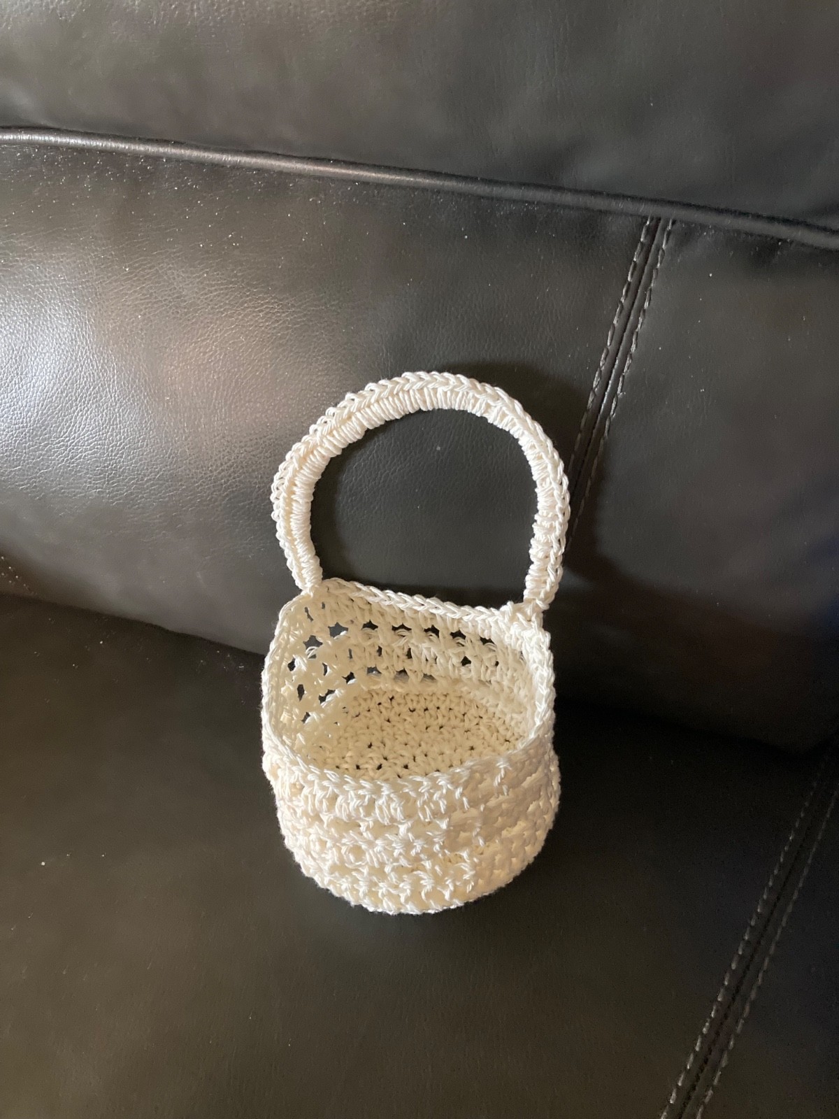 Handmade Crochet Basket Hanging Planter Flower Pot Holder