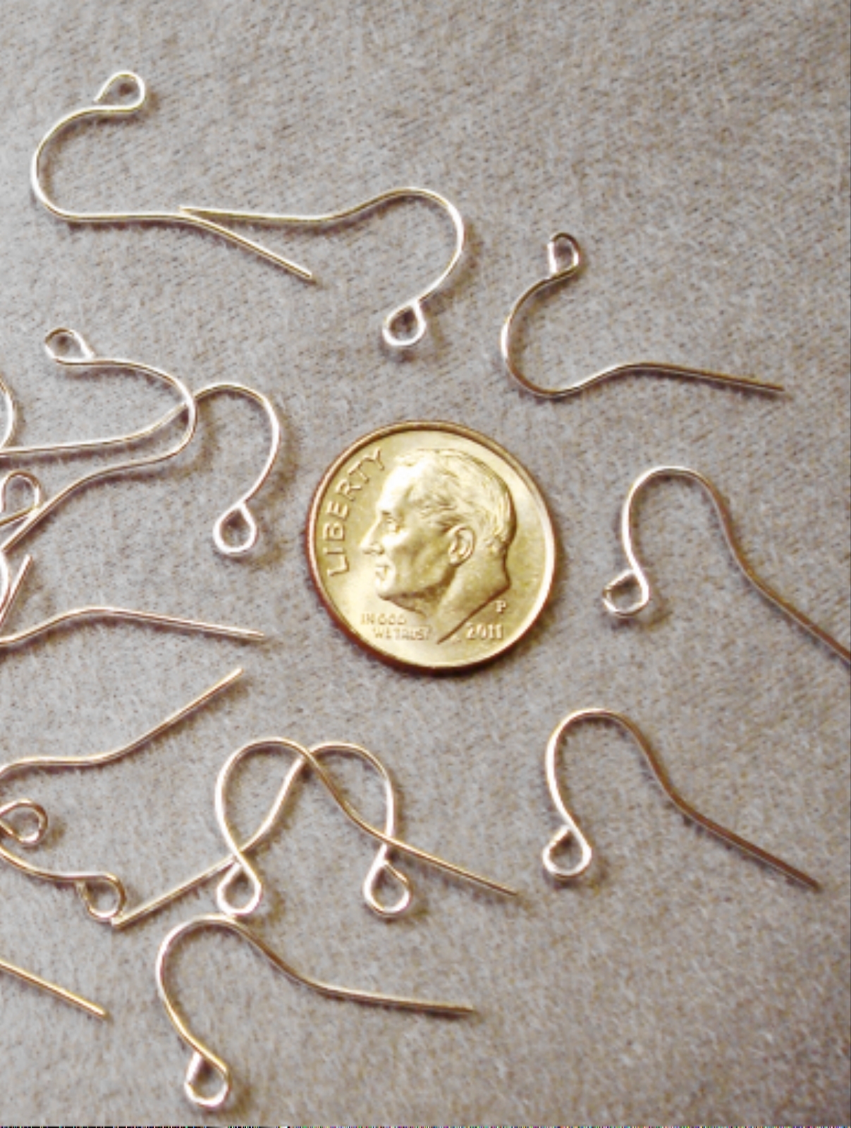 50 Sterling silver plated plain fish hook earring wires open bottom loop fph026