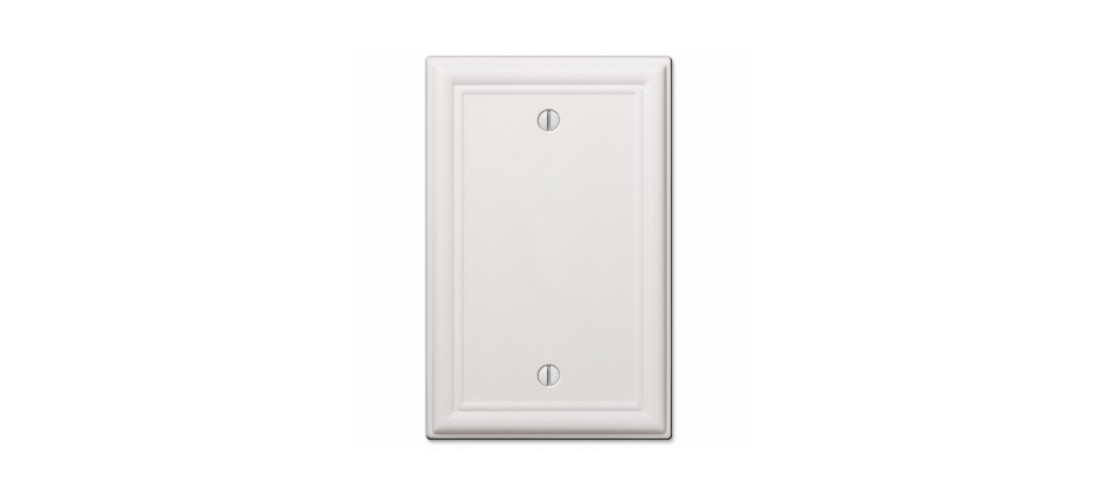 Amerelle 149BW Wall Plate Chelsea White 1 gang Stamped Steel Blank White