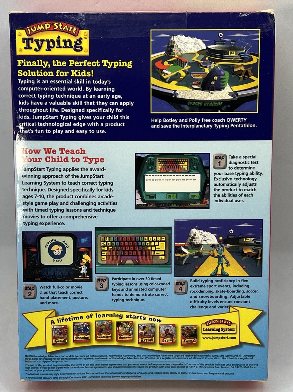 JumpStart Typing PC CD-ROM Vintage Sealed Kids Educational Software