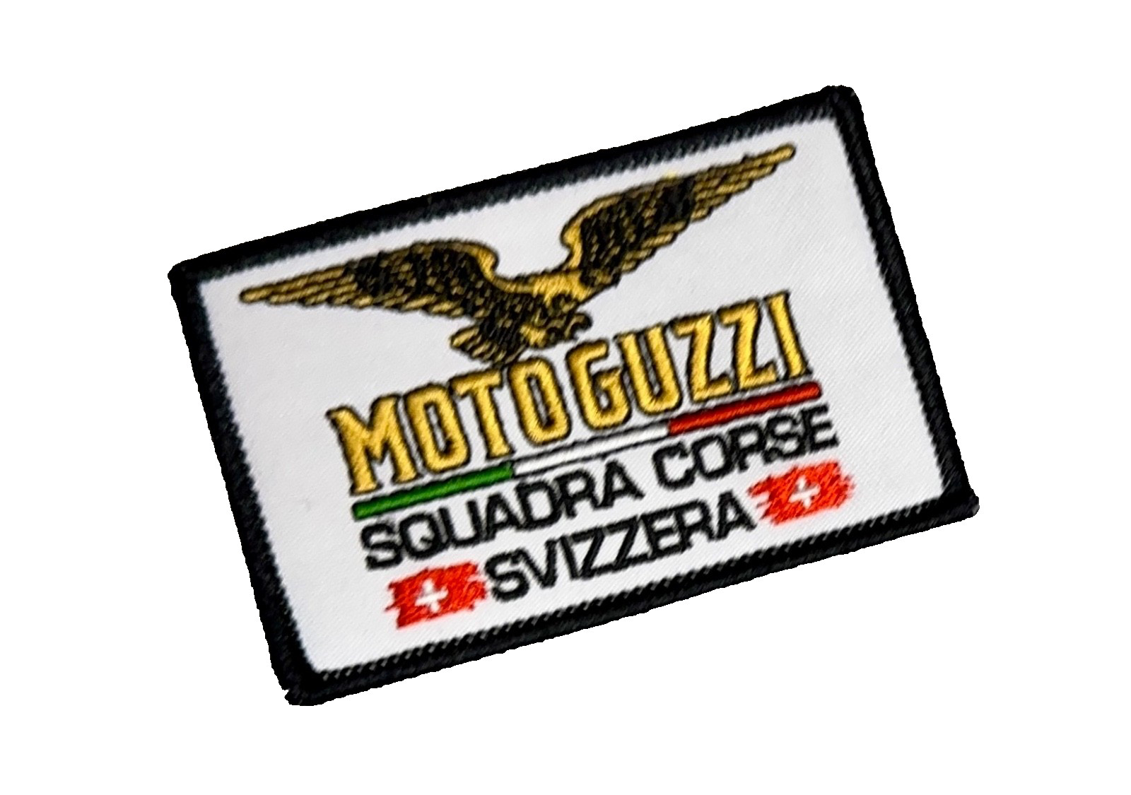 EXTREMELY RARE MOTO GUZZI SQUADRA CORSE EMBROIDERED IRON-ON MOTORCYCLE PATCH!!!