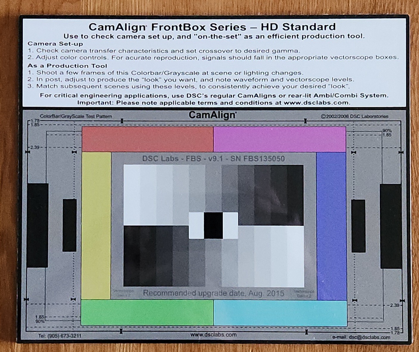 New Low Price💥DSC Labs 🍰 CamAlign FrontBox Series Calibration Chart Package 🍰