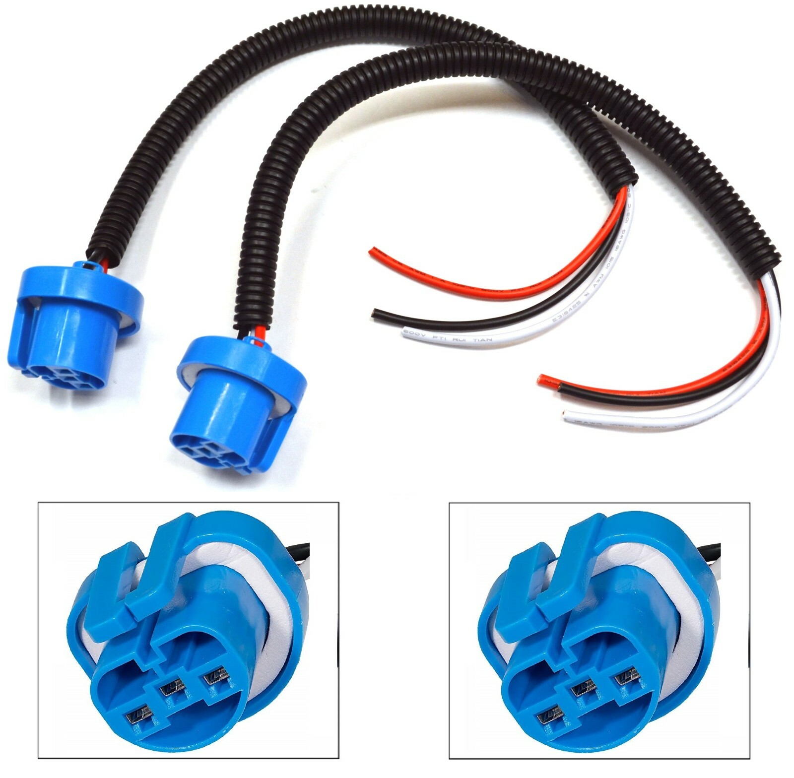 Extension Wire Pigtail Female P 9007 HB5 Head Light Harness Bulb Replace Plug