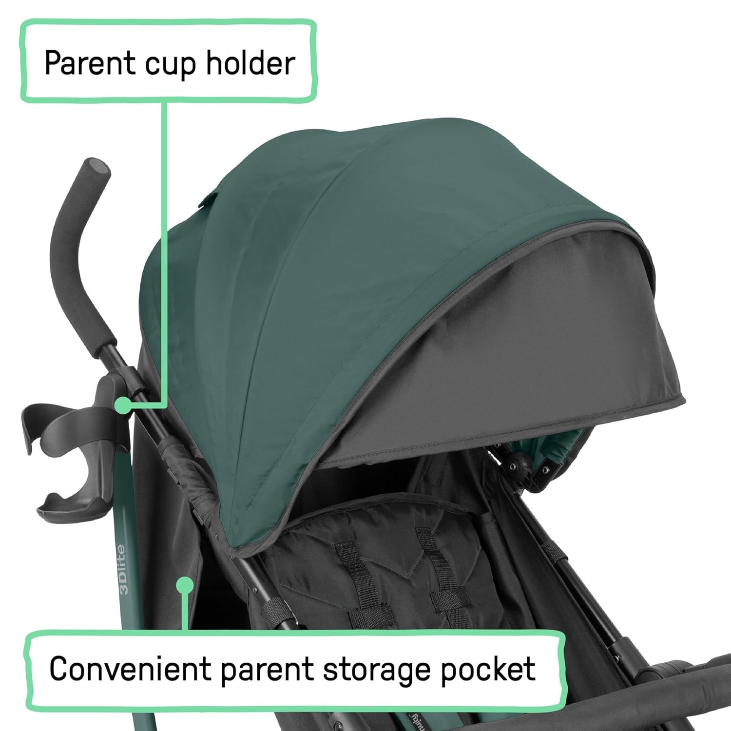 Lightweight Folding Stroller with Car Seat Compatibility & Extra-Large Canopy