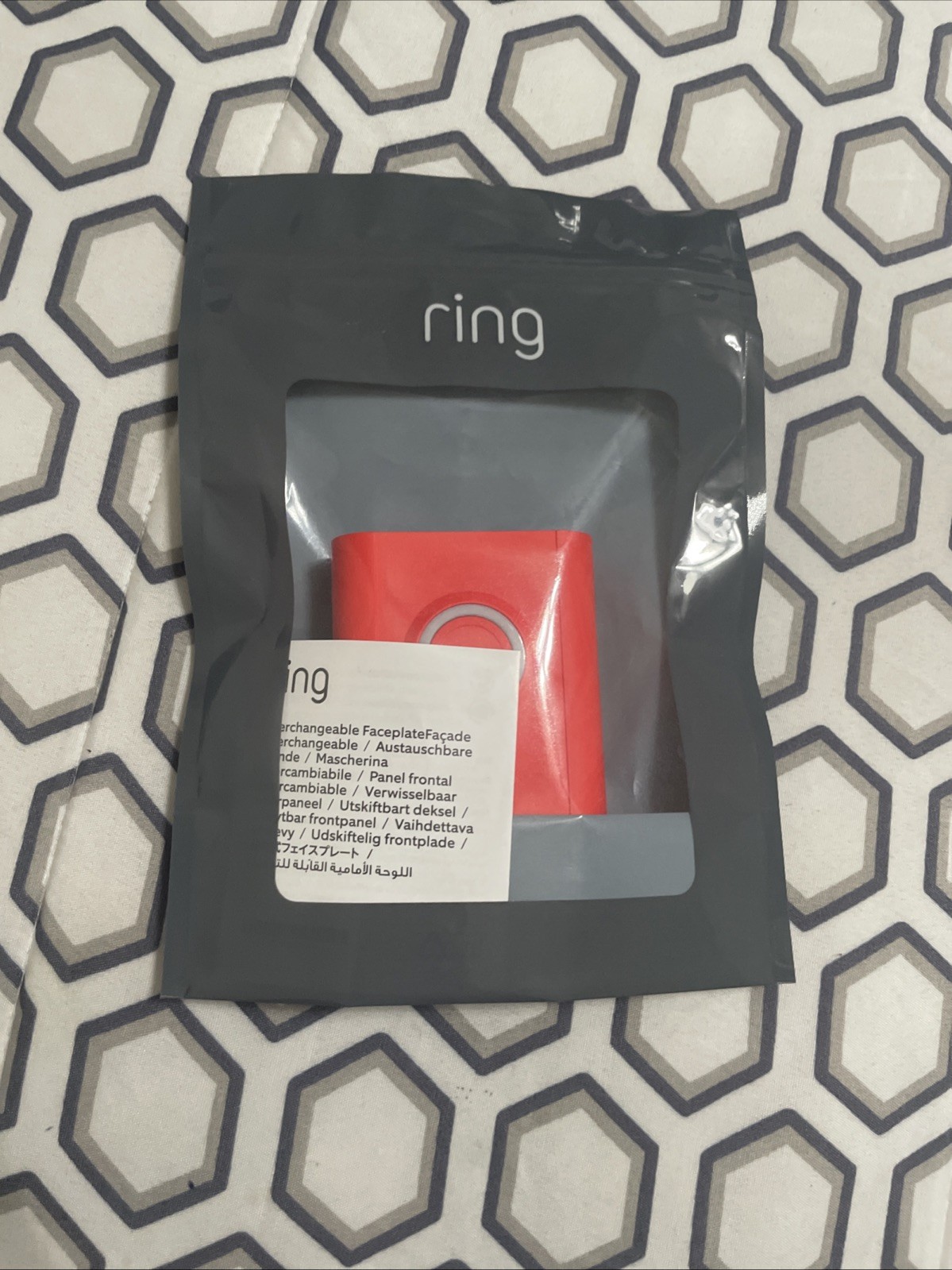 New Ring Video Doorbell 3 Plus Interchangeable Faceplate Cover Firecracker