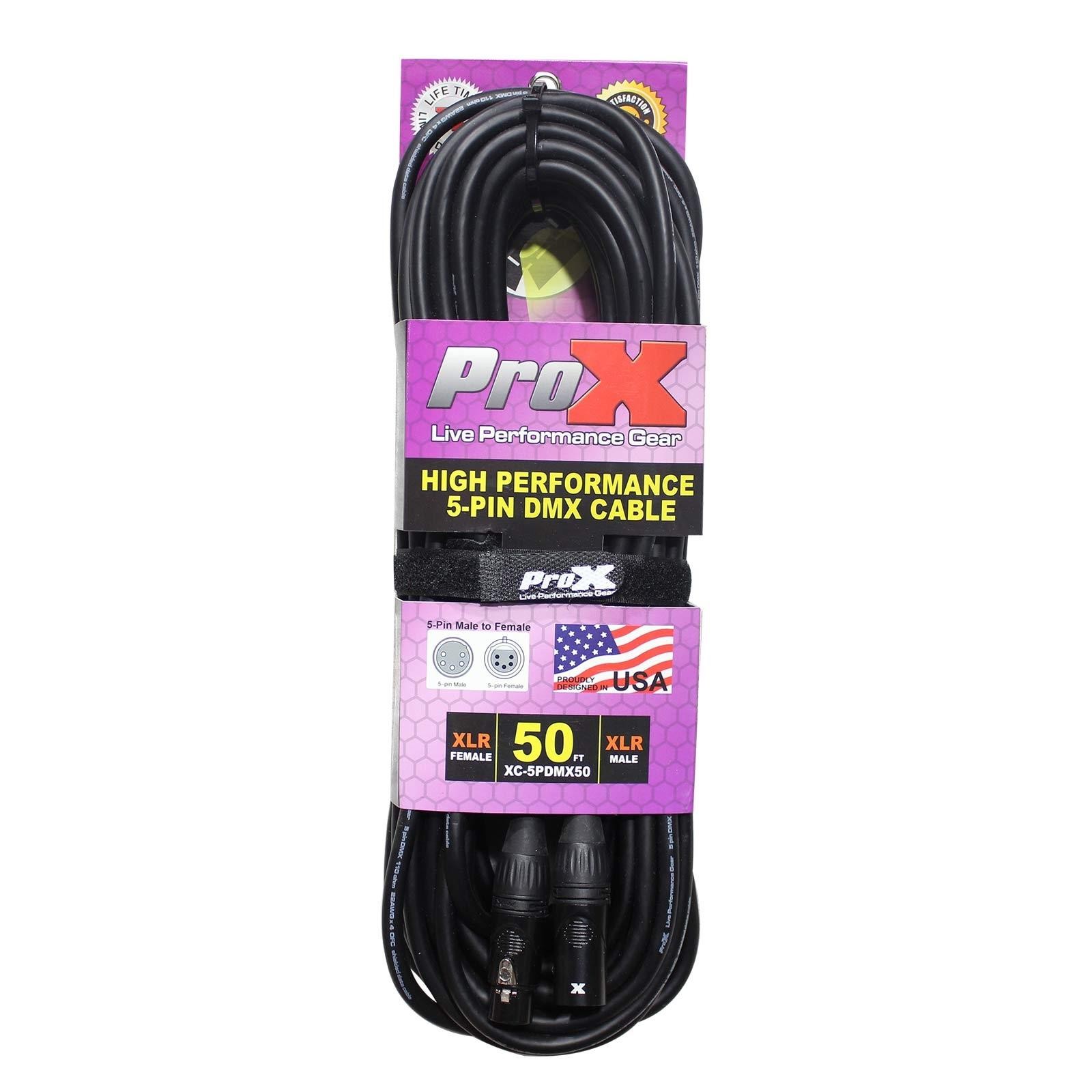 ProX XC-5PDMX50 High Performance 50' 5PIN Lighting DMX Cable