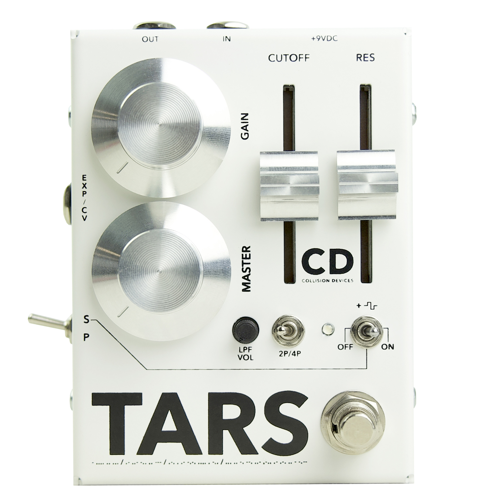 Collision Devices TARS Fuzz / Filter Guitar Effects Pedal, Silver & White