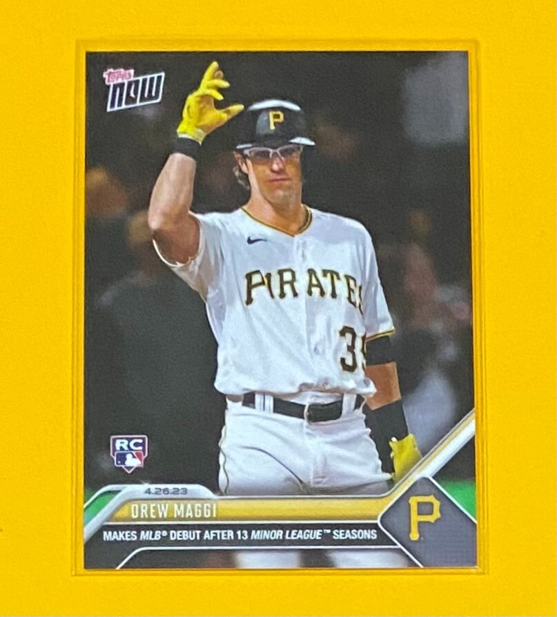 2023 MLB Topps Now Drew Maggi ROOKIE CARD SP Pittsburgh Pirates #190 RC 🔥