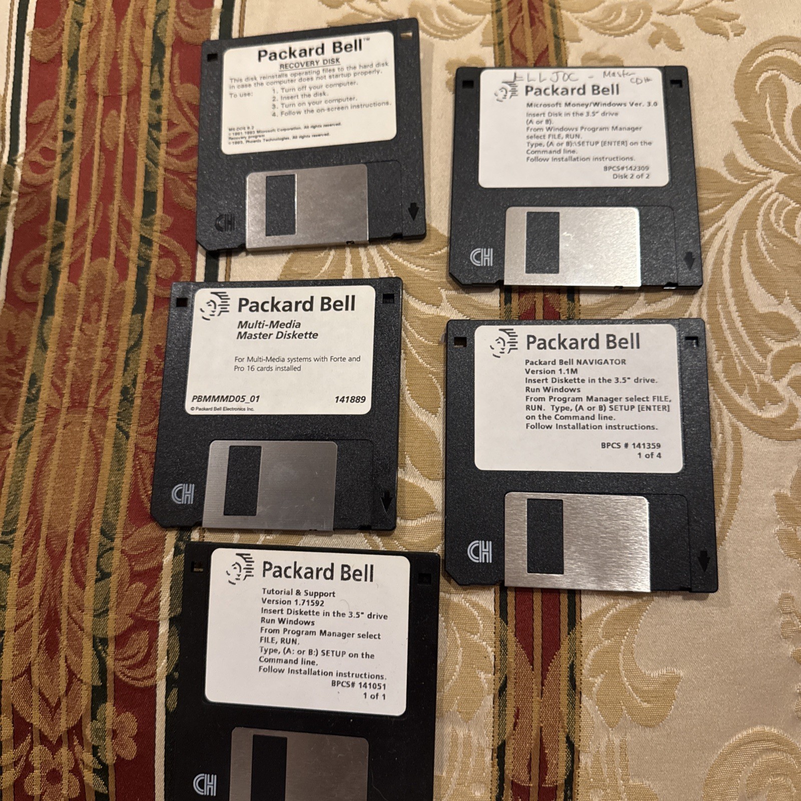 Packard Bell Lot of 5 Recovery Support Navigator Discs 3.5"  Software PC