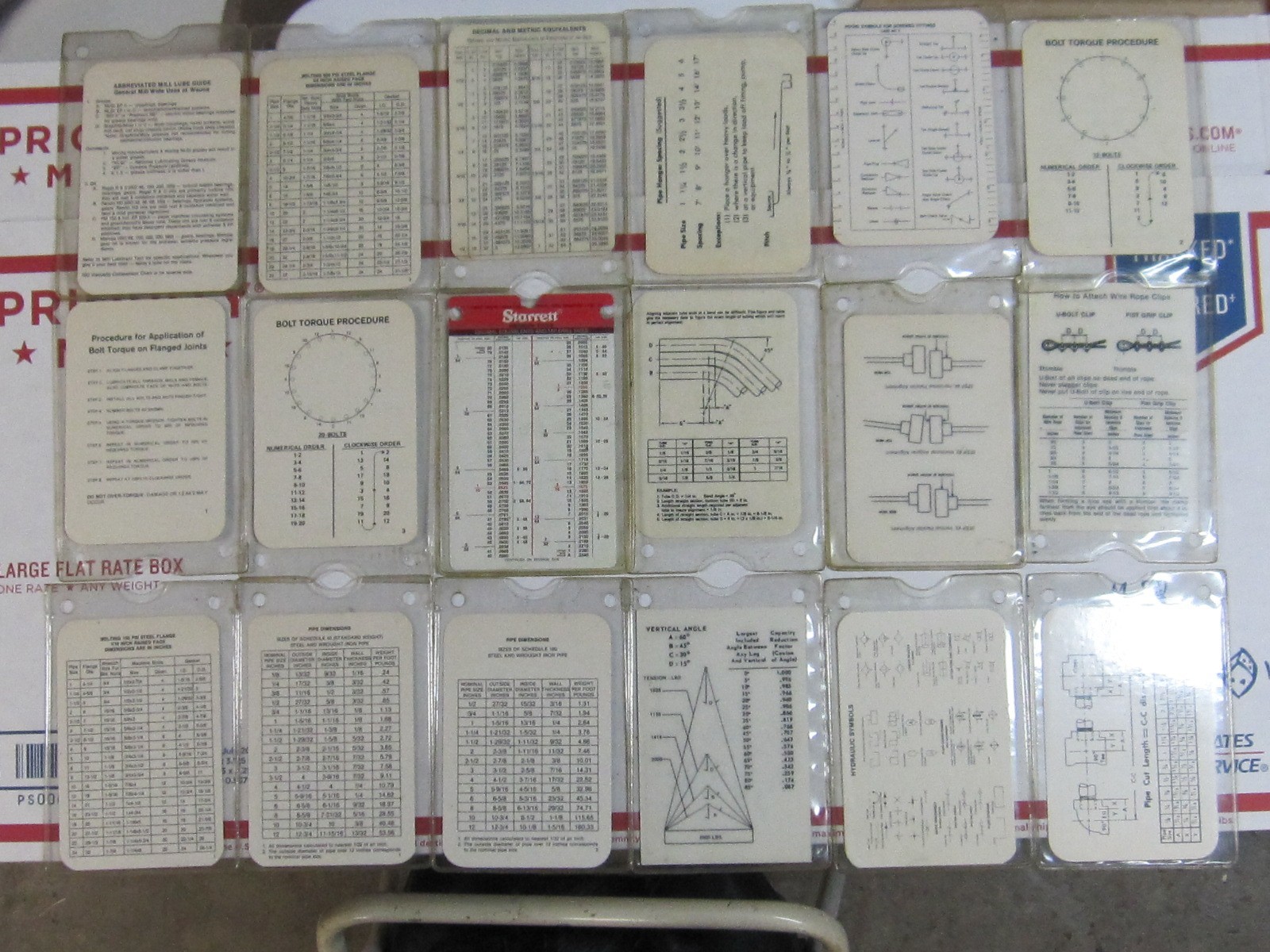Vintage Shop Technical Reference Cards 18 Two Sided & Sleeved U.S.A.