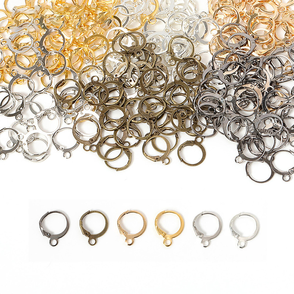 50xFrench Lever Earring Hooks Wire Settings Base Hoops Earrings For DIY Jewelry