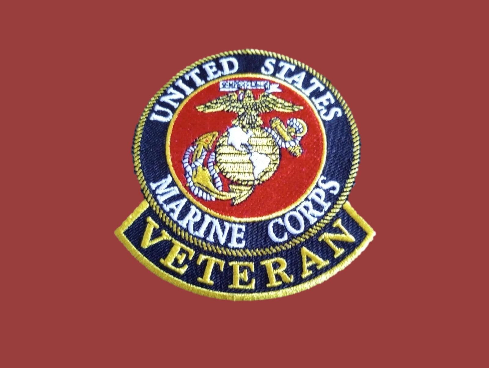 MILITARY U.S MARINE CORPS VETERAN PATCH EAGLE GLOBE AND ANCHOR EGA USMC VET