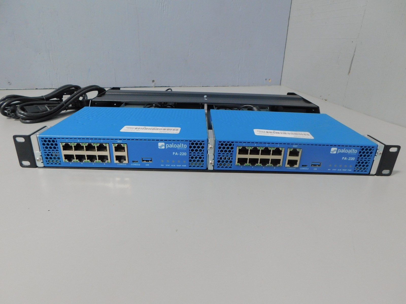 Lot of 2x Palo Alto PA-220 Firewall 750-00128-00F or 00E, 00K w/ Mount (Read)