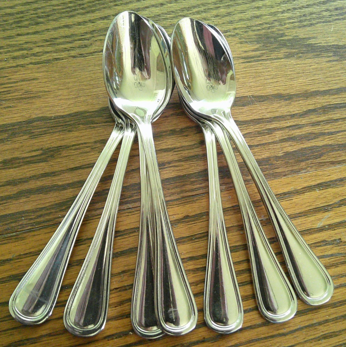 Wallace Royal Thread Stainless Steel Flatware 7 Teaspoons                     U6