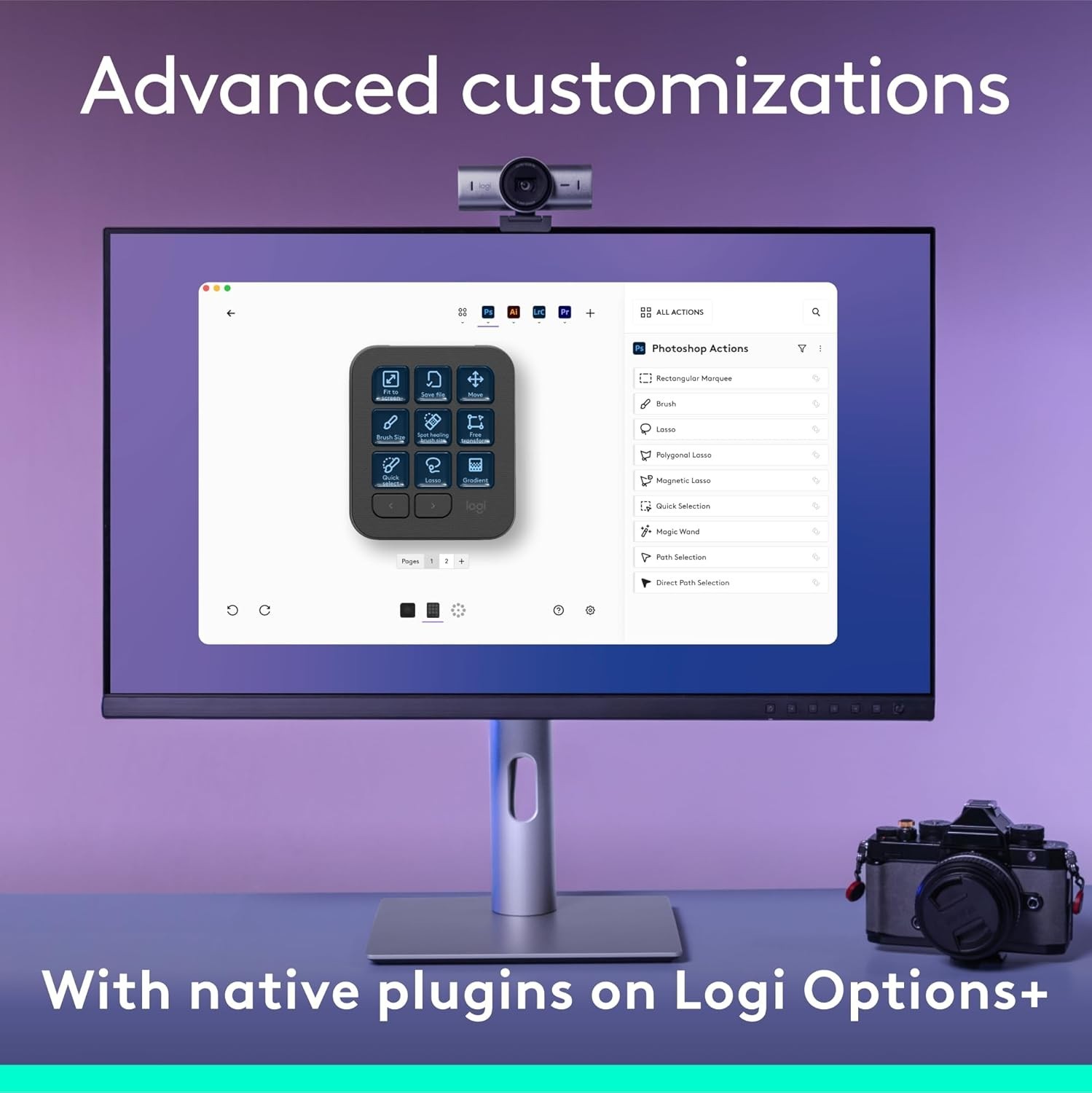 Logitech - MX Creative Console Programmable Keypad, Advanced Dialpad and Keypad