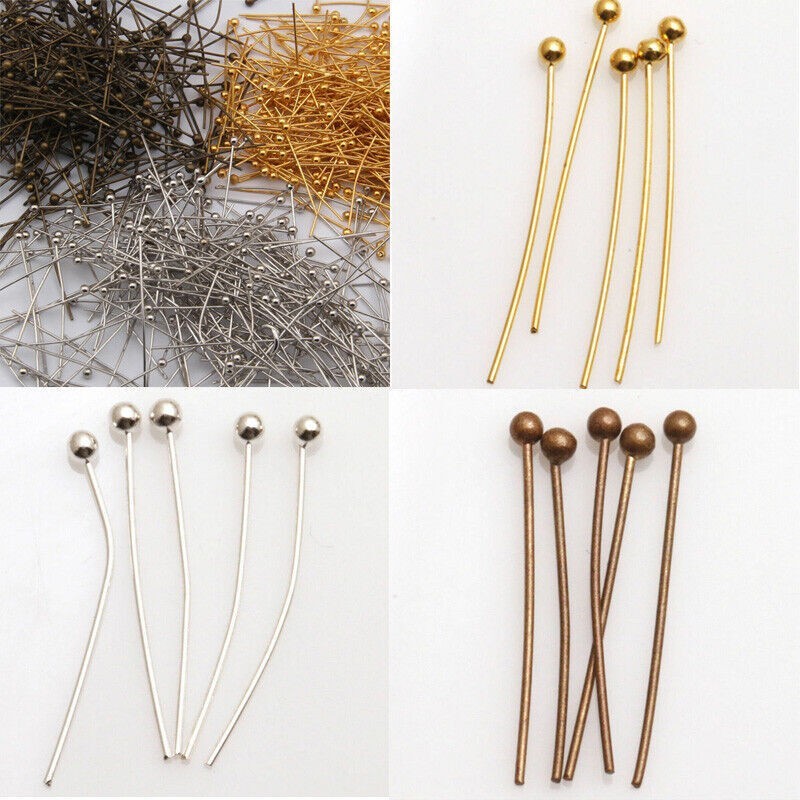 Jewelry Silver Finding Head 100PCS 16/20/30/40/50mm Ball Gold Plated Pins