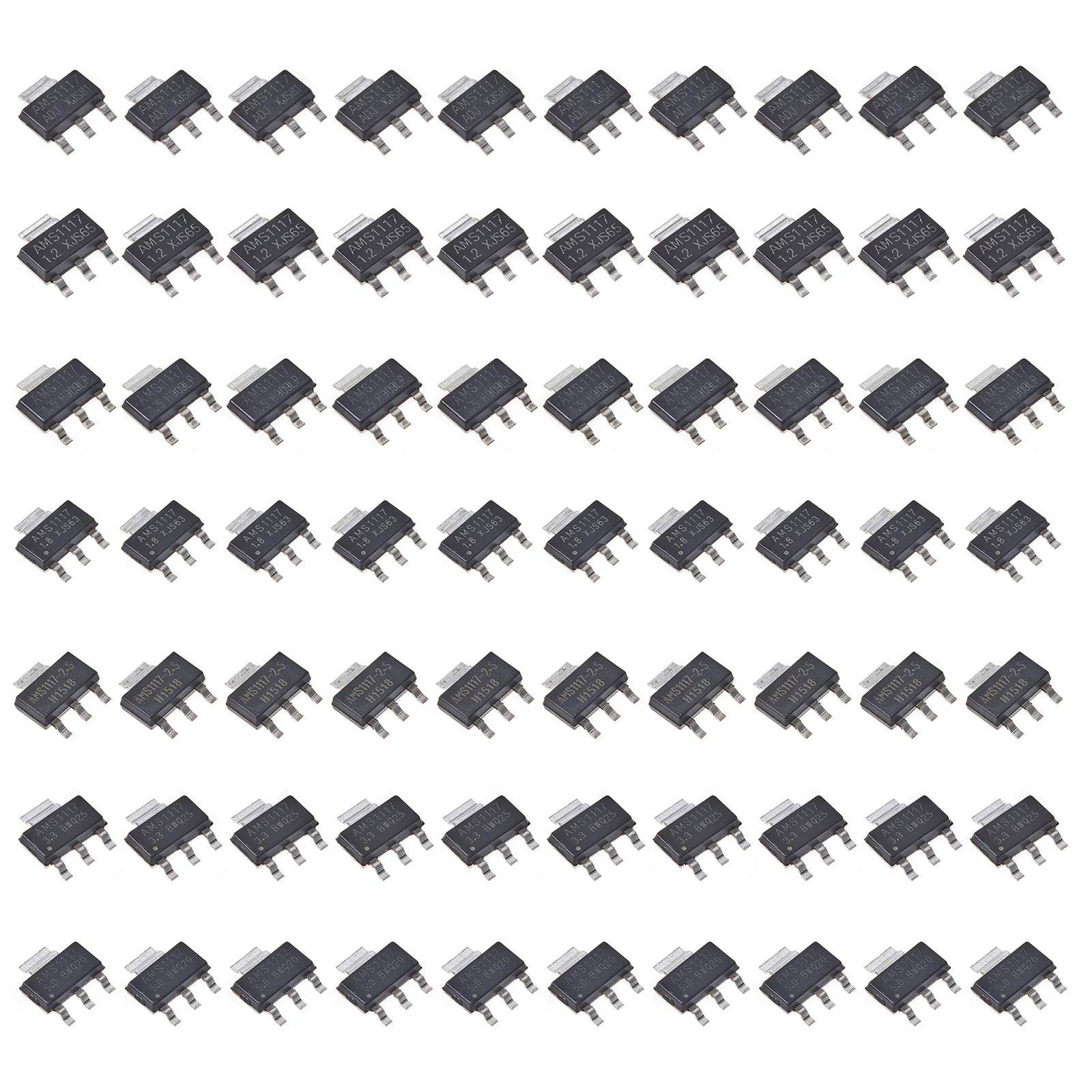 70pcs 7Types Adjustable Fixed Low Dropout Linear Regulator, Including: AMS111...