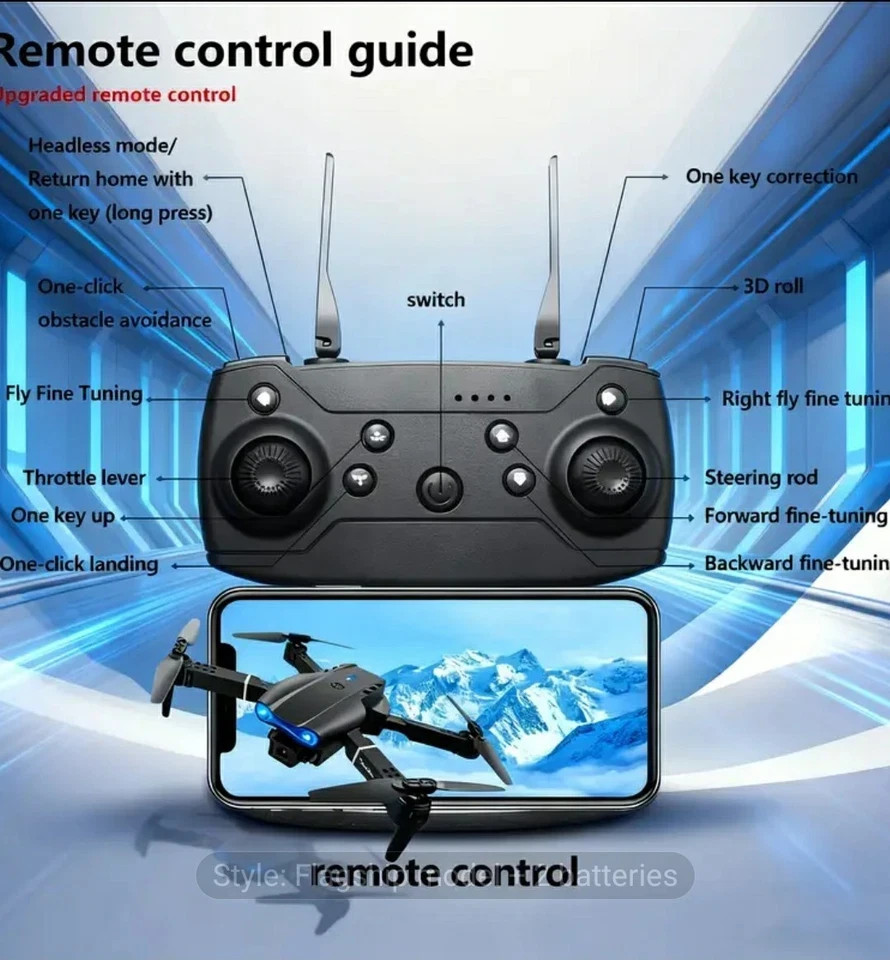 3 x E99 Pro 2026 Drone Dual Camera 2 USB Rechargeable Batteries Wi-Fi Enabled