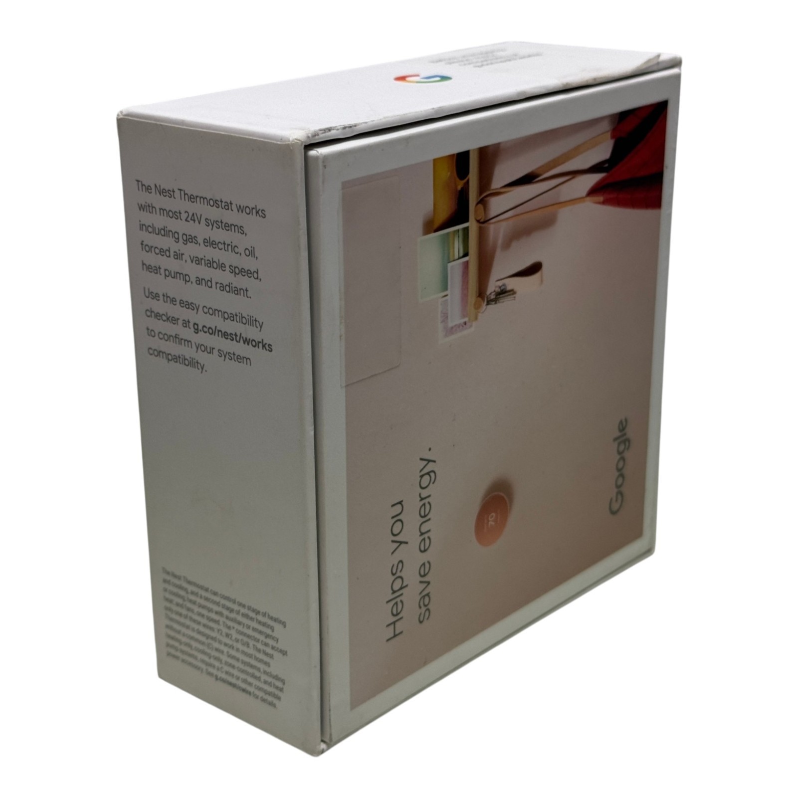 Google Nest Thermostat GA02082-US Smart WiFi Programmable Sand Open Box