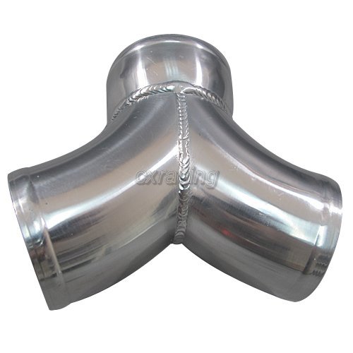 Aluminum Y Pipe Tube Dual 3" to 3.5" Air Intake Twin Turbo Intercooler Piping