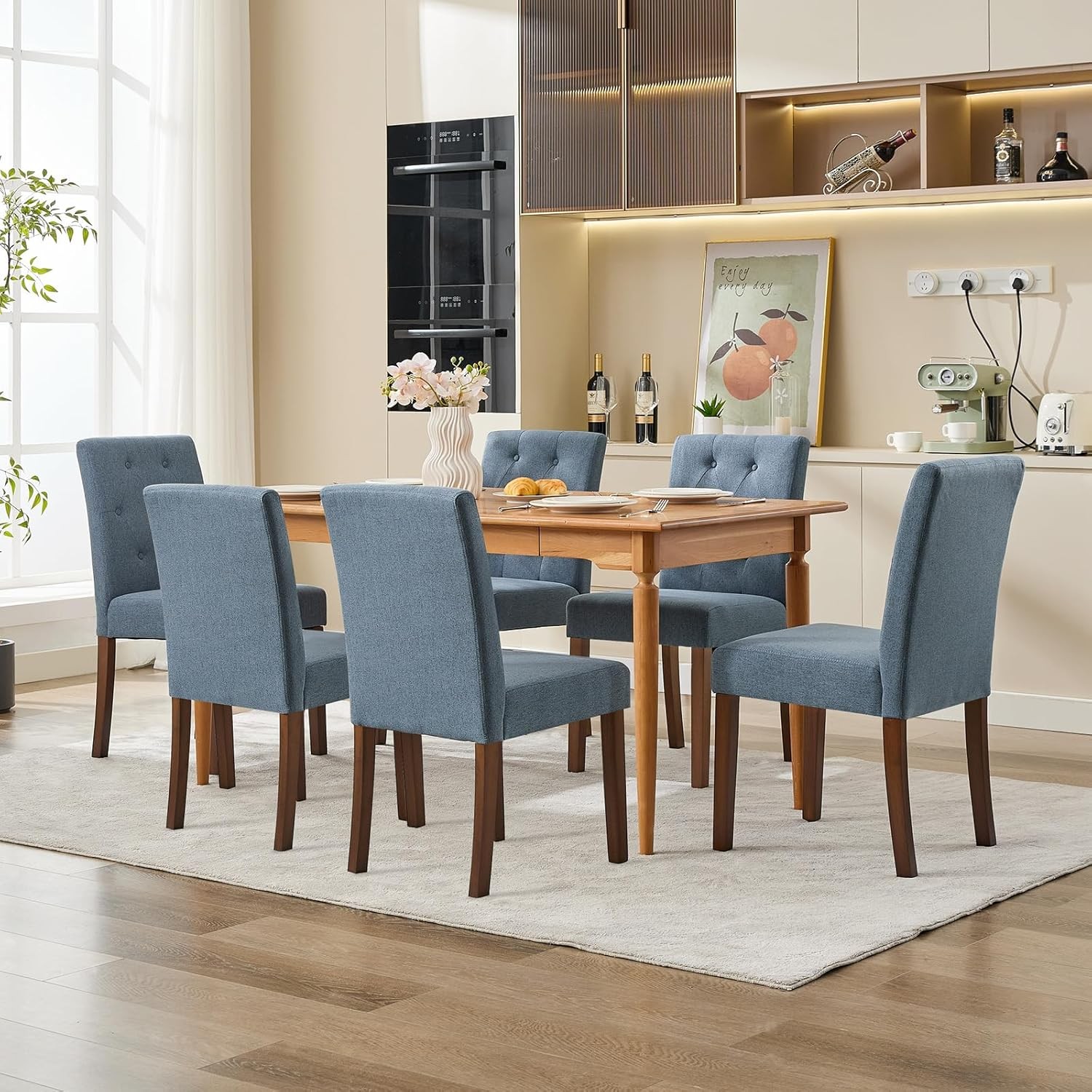 Modern Velvet Dining Chairs Set of 6/4/2 Kitchen Living Room Chair Wooden Legs