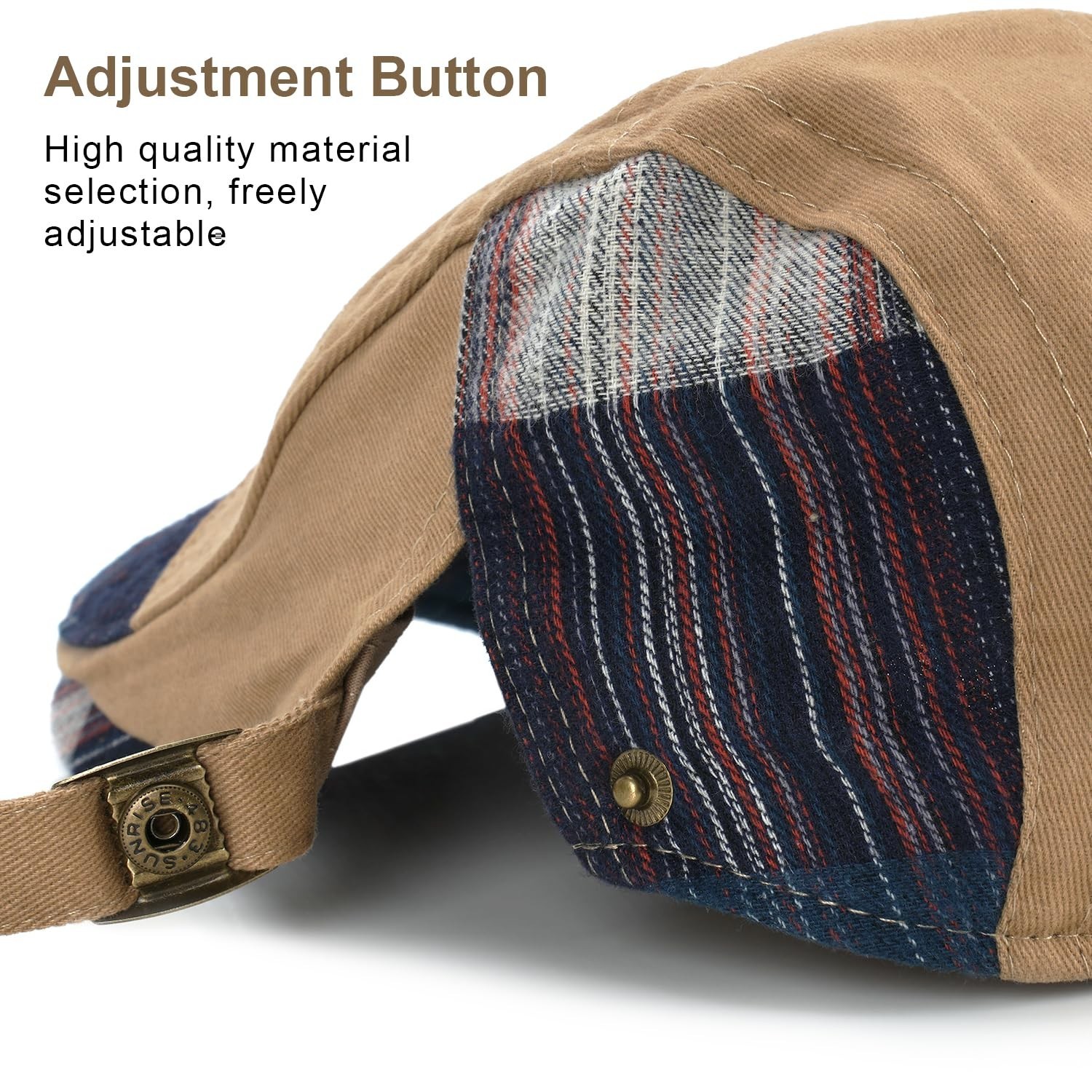 M MOACC Newsboy Cap for Men Beret Hat Cotton Buckle Adjustable Cabbie Gatsby ...