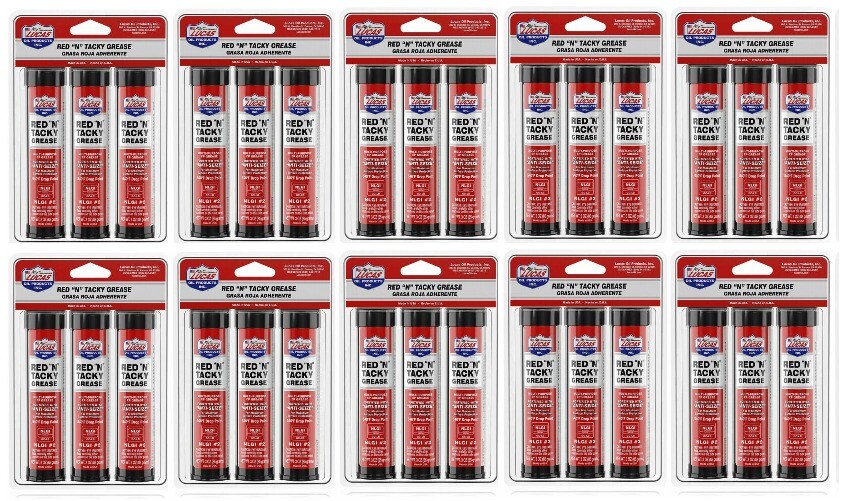Lucas Oil 10318 Red N Tacky Grease Multi-Pack 3 Tubes Long Storage Life (Qty 10)