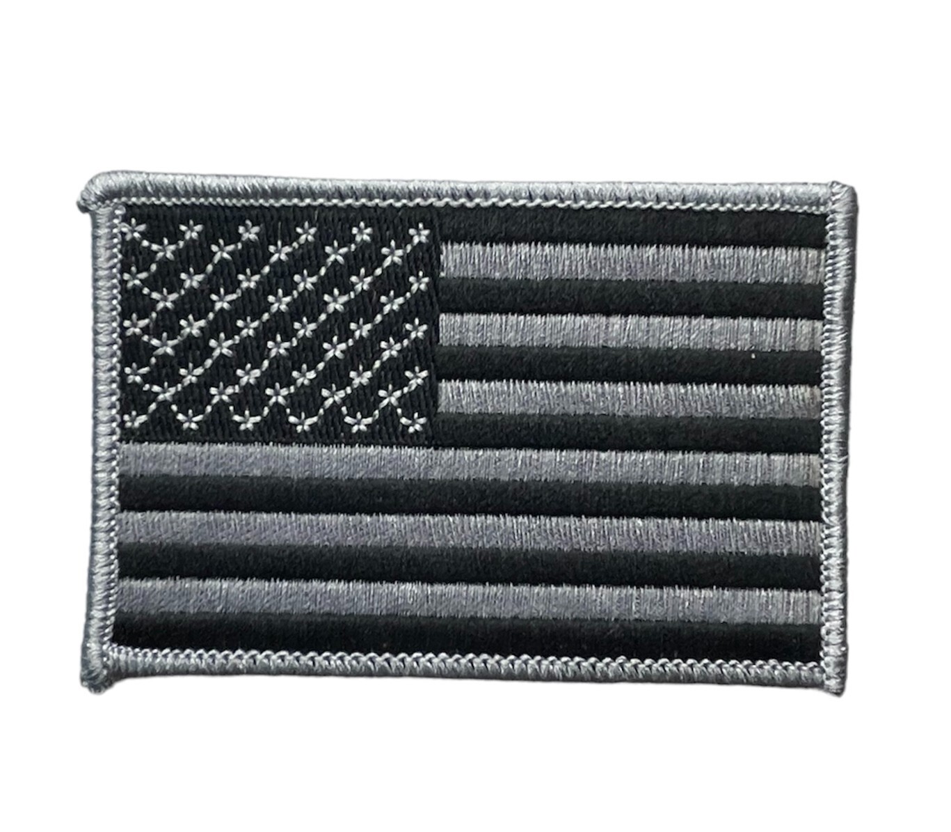 American Flag Grey Black 3.5x2.25 inch Patch AVA1090 F8D2C