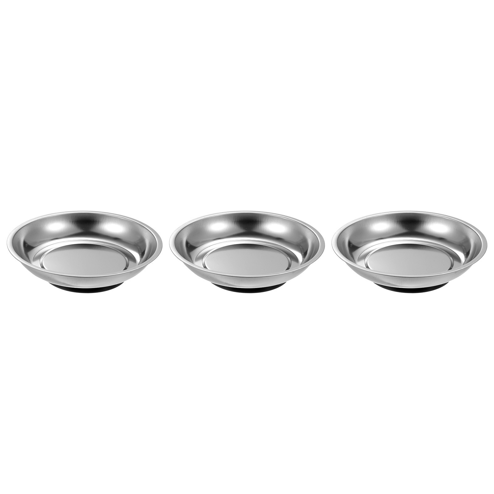 3pcs Round Magnetic Tray 6"x1.38" Stainless Steel Magnet Tool Tray Parts Holder