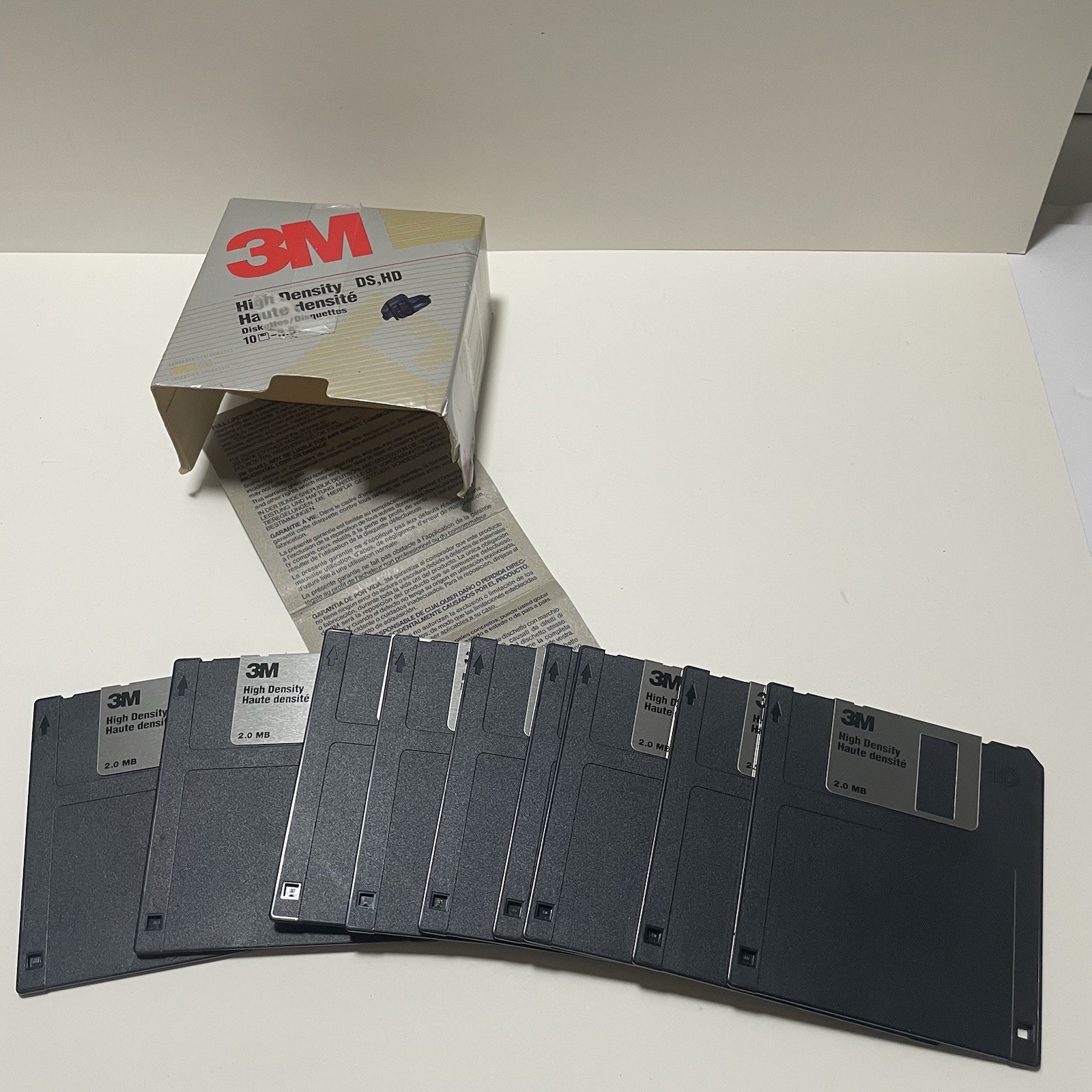 3M 3.5” Floppy Disks DS HD 1.44MB Lot of 9w/ Box Vintage Fast Shipping