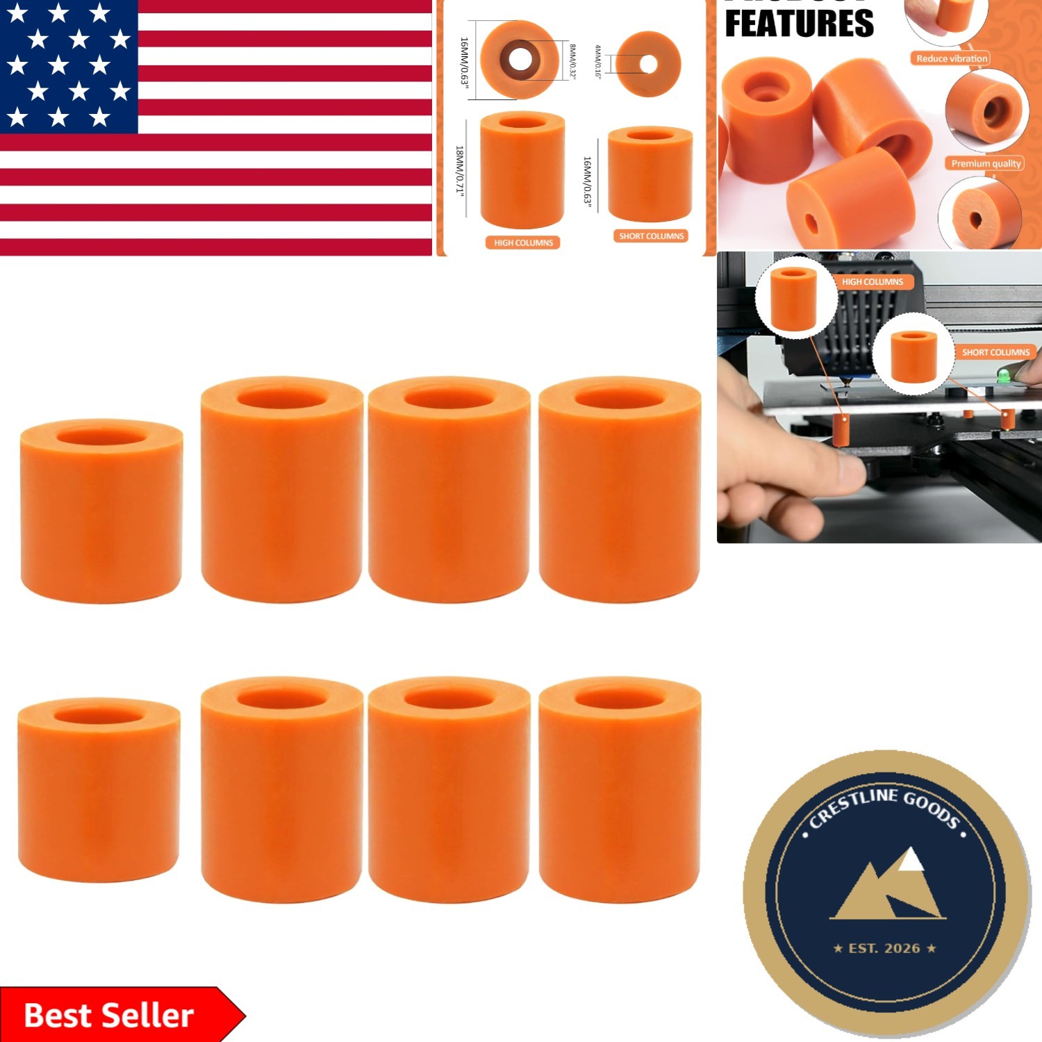Universal 3D Printer Silicone Leveling Mats - 12 Pcs for Better Stability